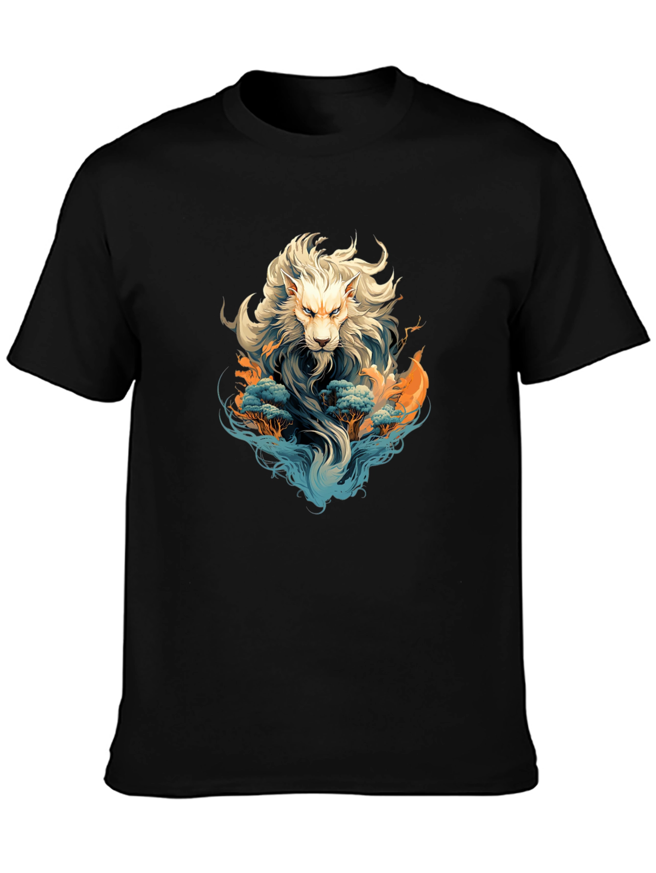Black Lion Graphic Black T-Shirt view 3