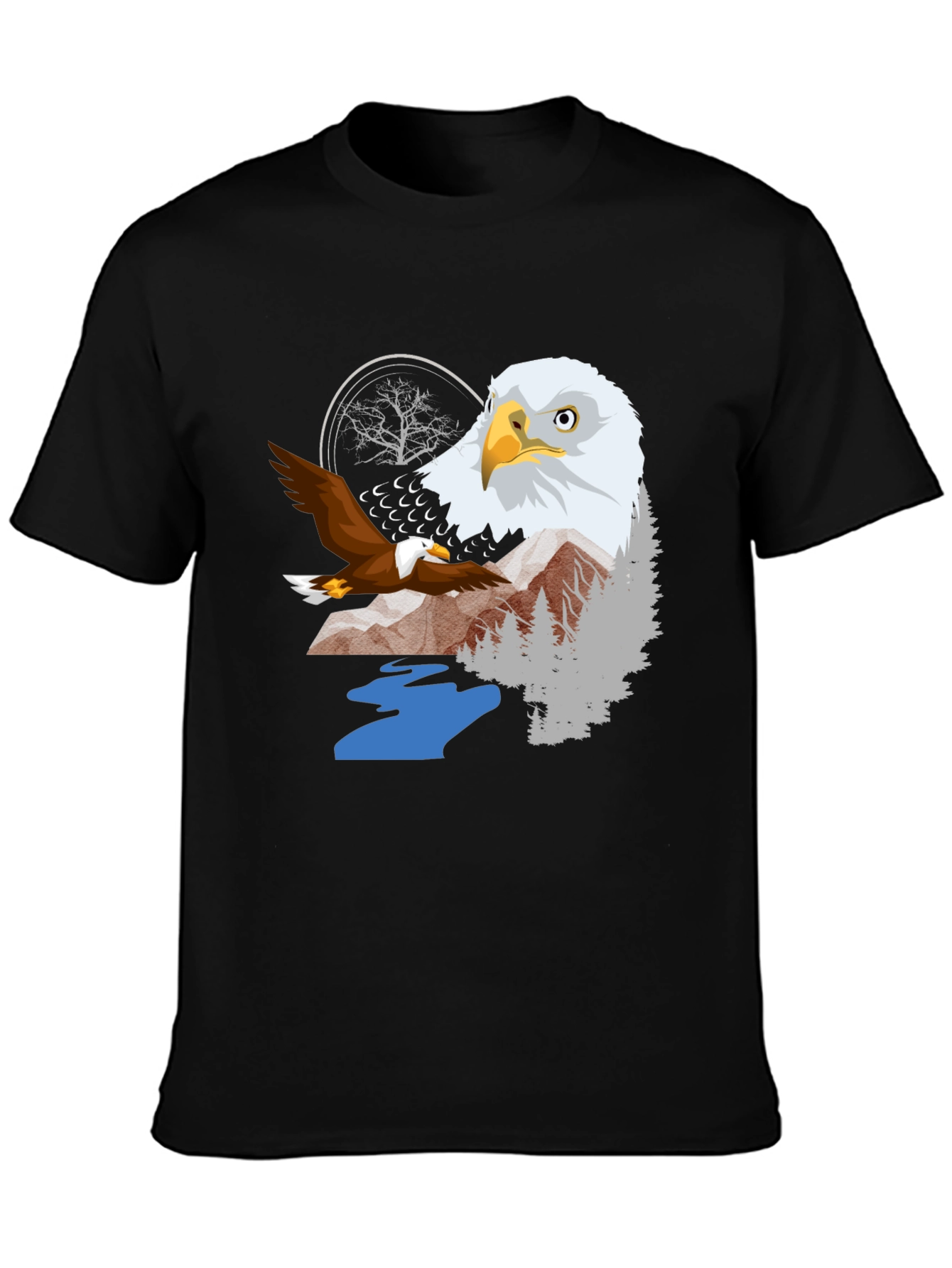 Black Eagle Graphic Tee - Nature Inspired T-Shirt view 3