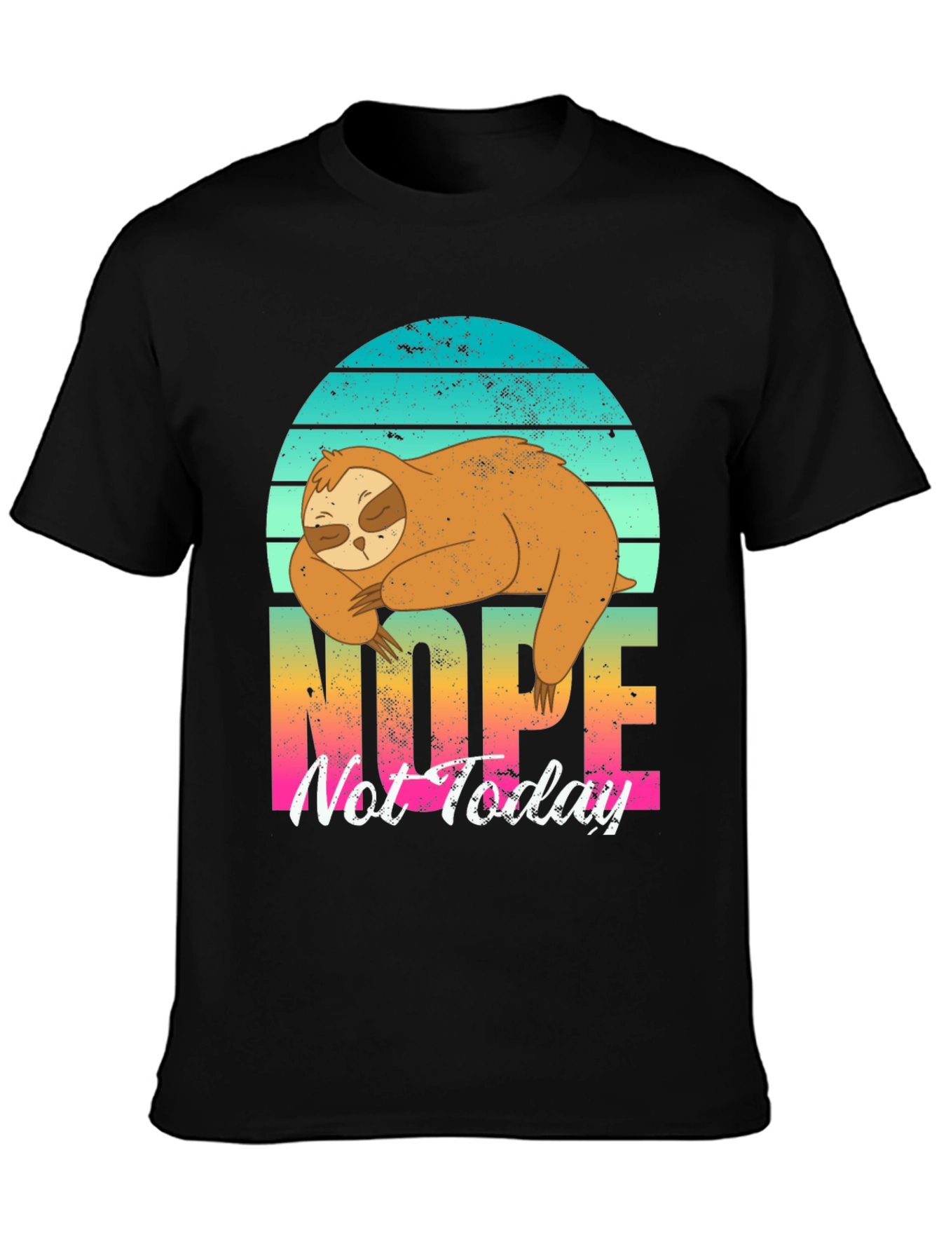 Black Nope Sloth Graphic Tee - Lazy Day Comfort view 3