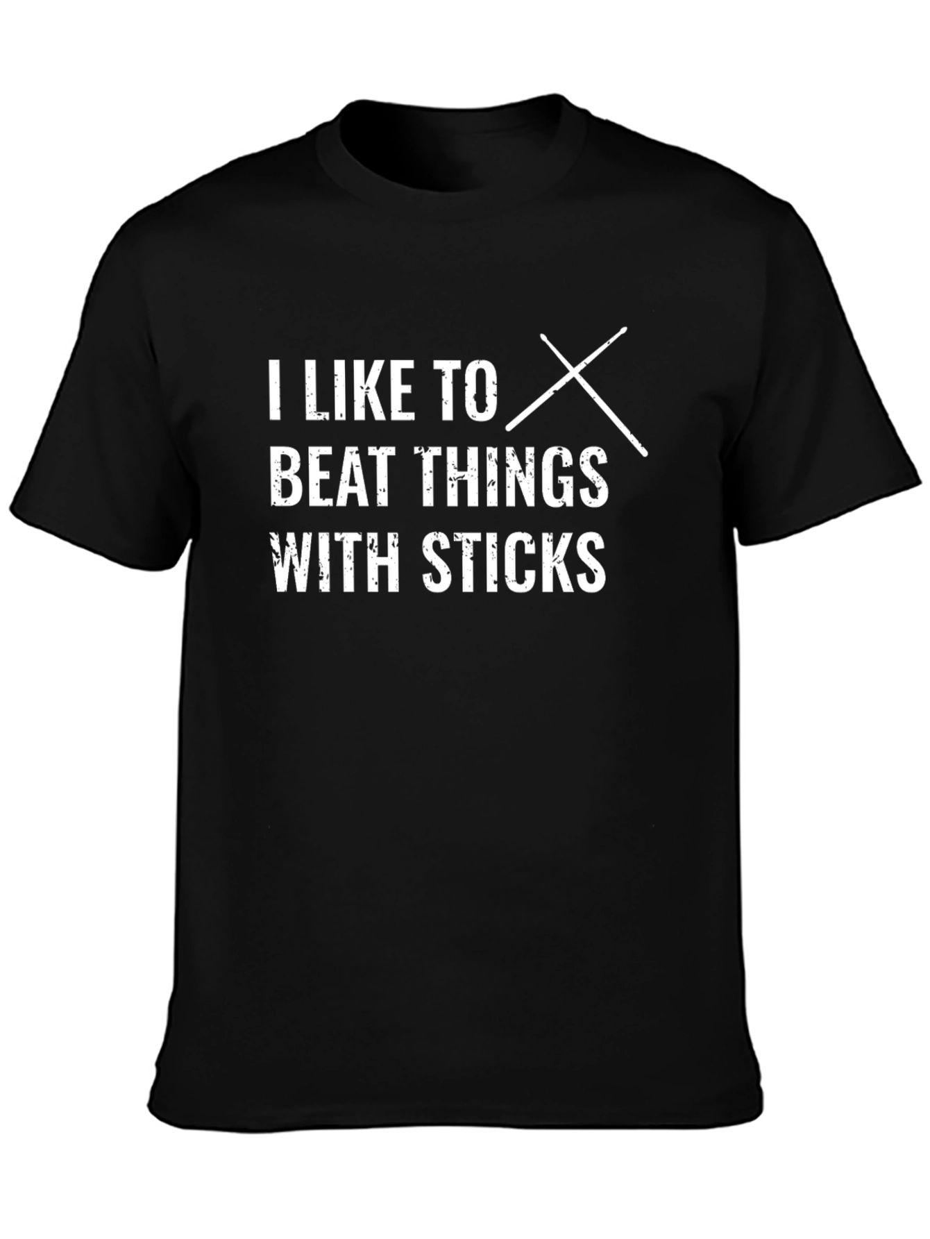 Black I Like To Beat Things With Sticks Graphic Tee view 3
