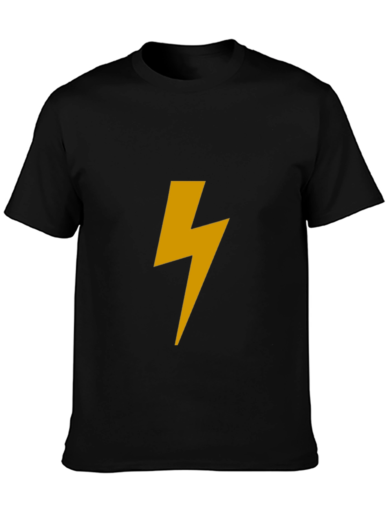 Black Black Tee with Bold Lightning Bolt Graphic view 3