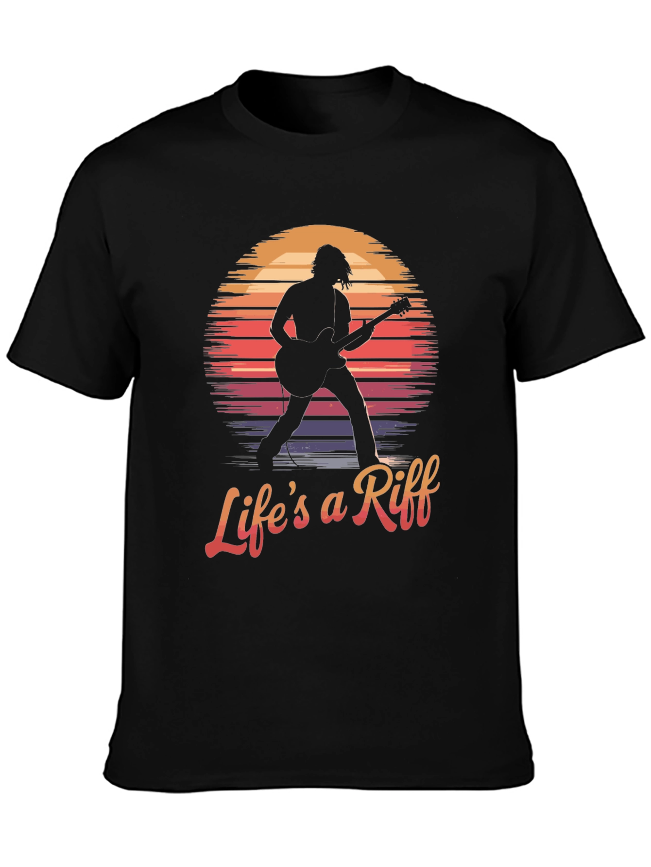 Black Life's a Riff Guitar Player Graphic Tee view 3