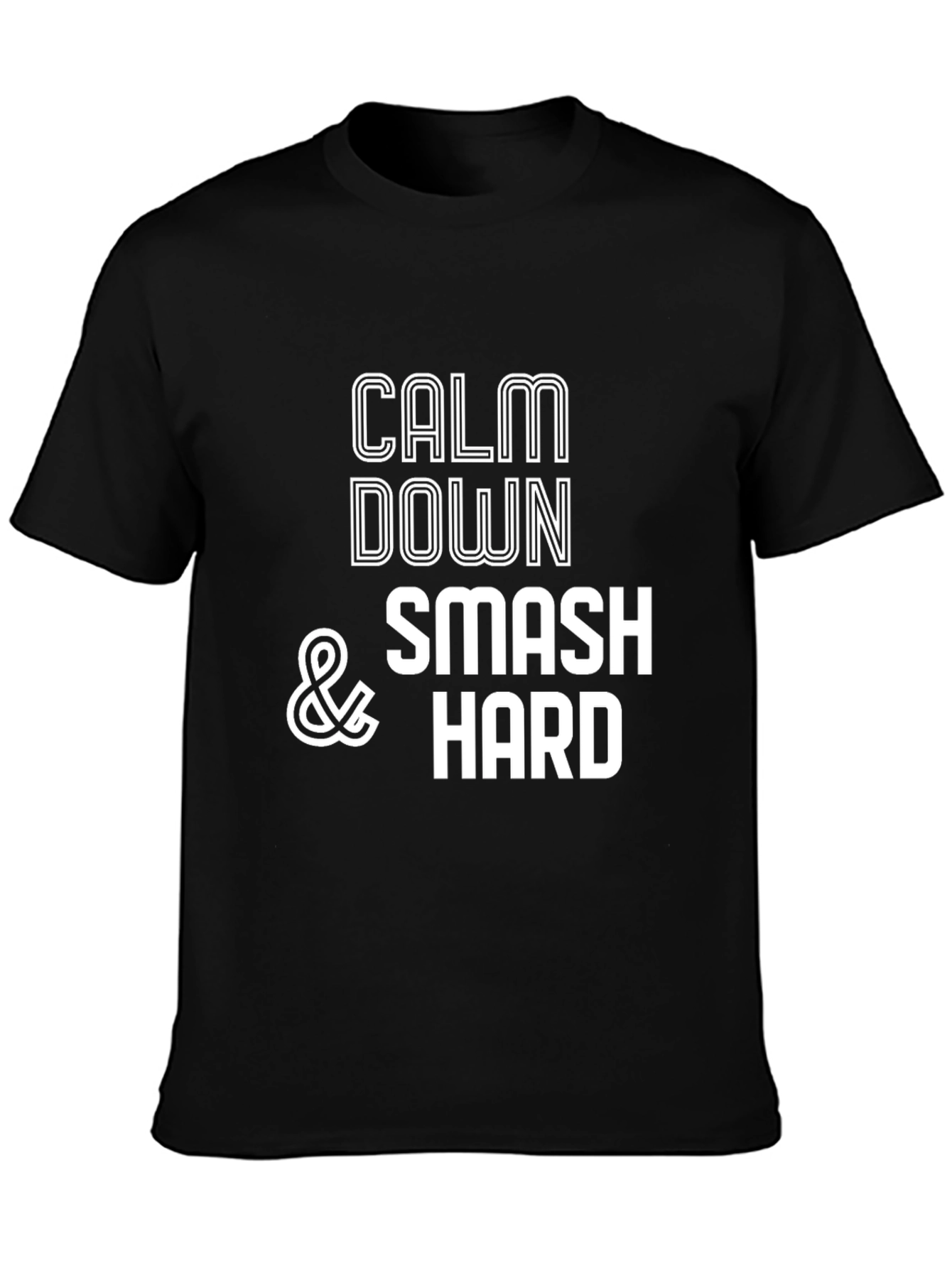 Black Calm Down & Smash Hard Graphic Tee view 3