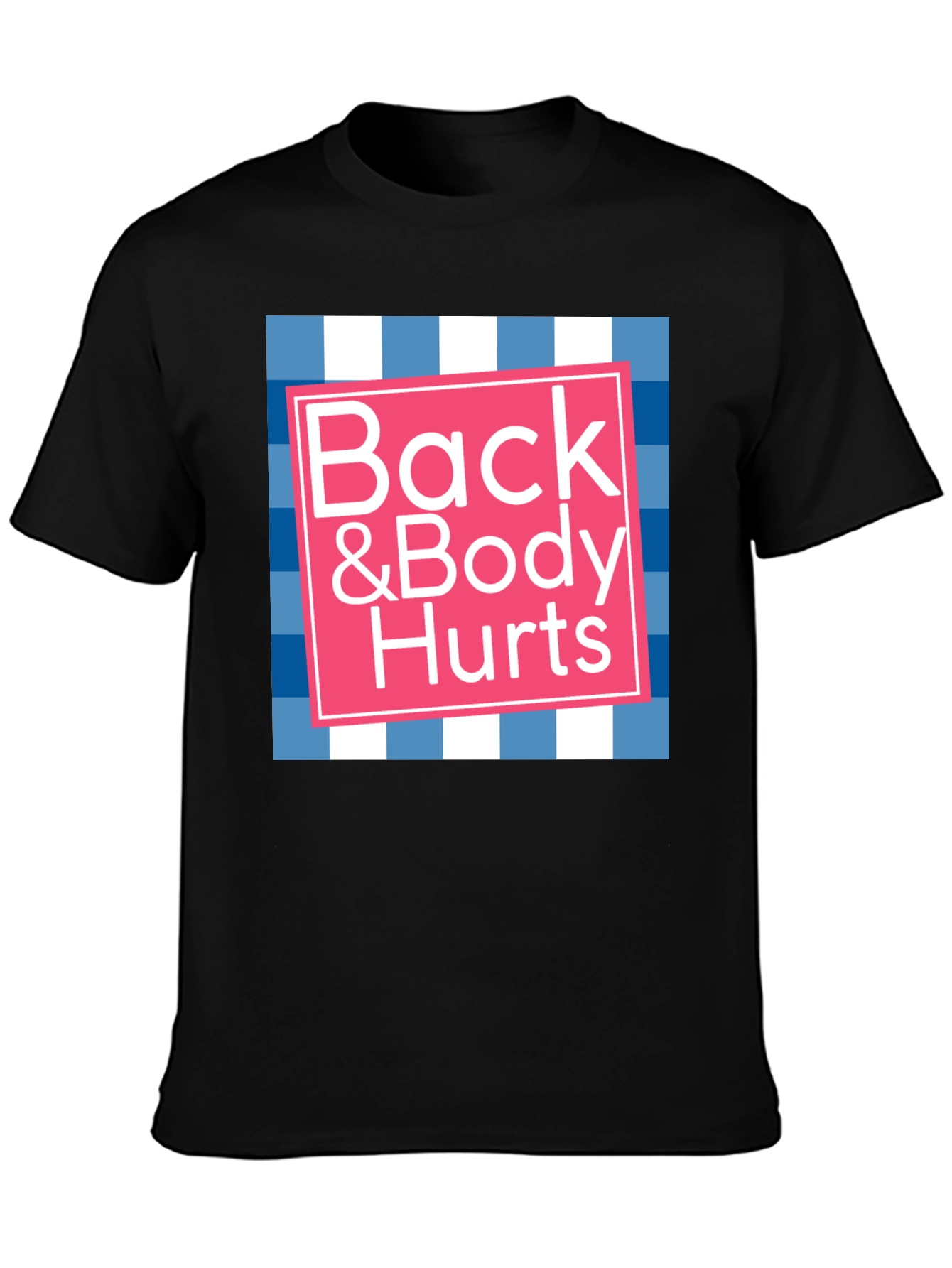 Black Back & Body Hurts Graphic T-Shirt - Novelty Tee view 3