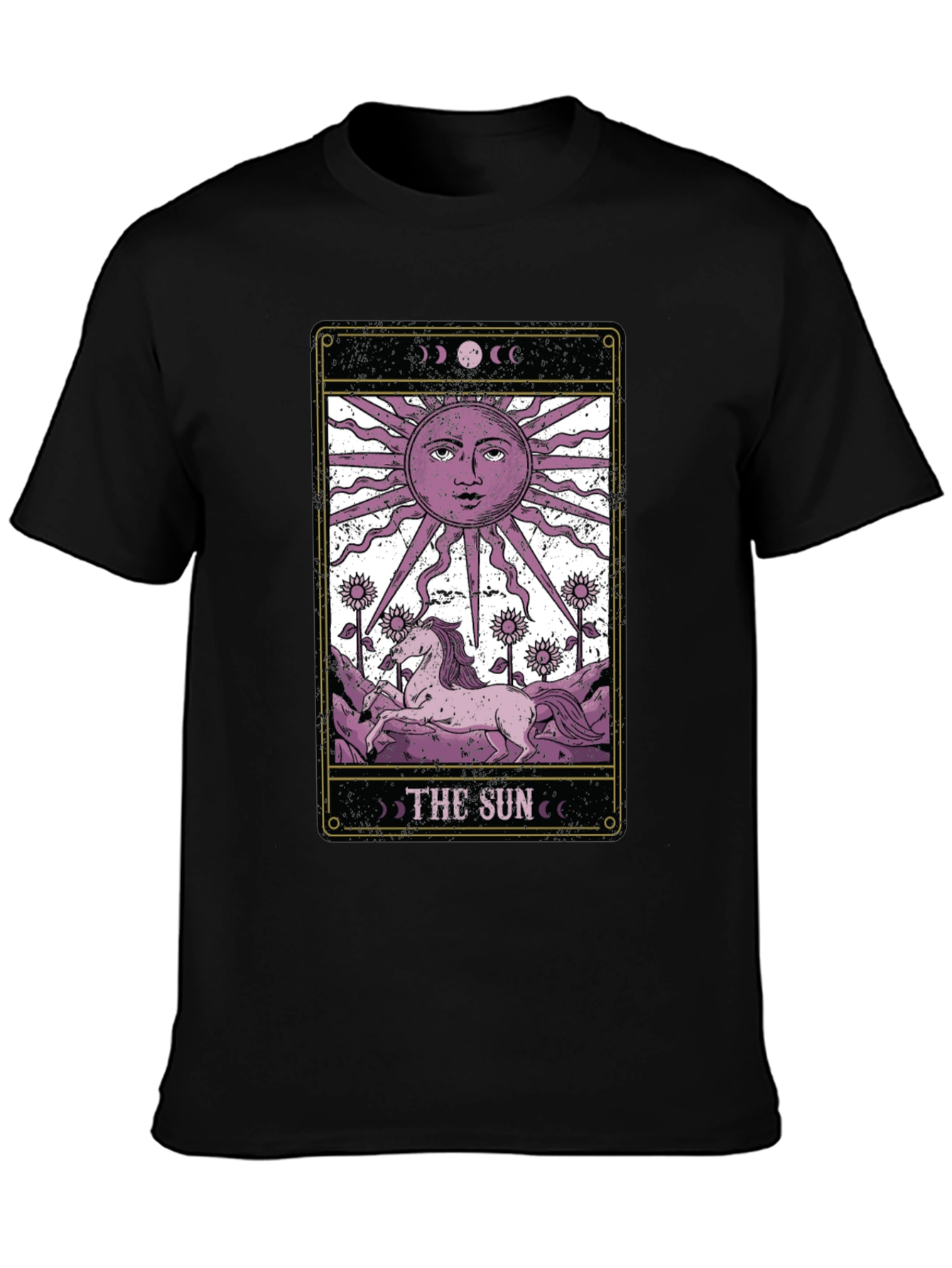 Black The Sun Tarot Card T-Shirt - Mystical Graphic Tee view 3
