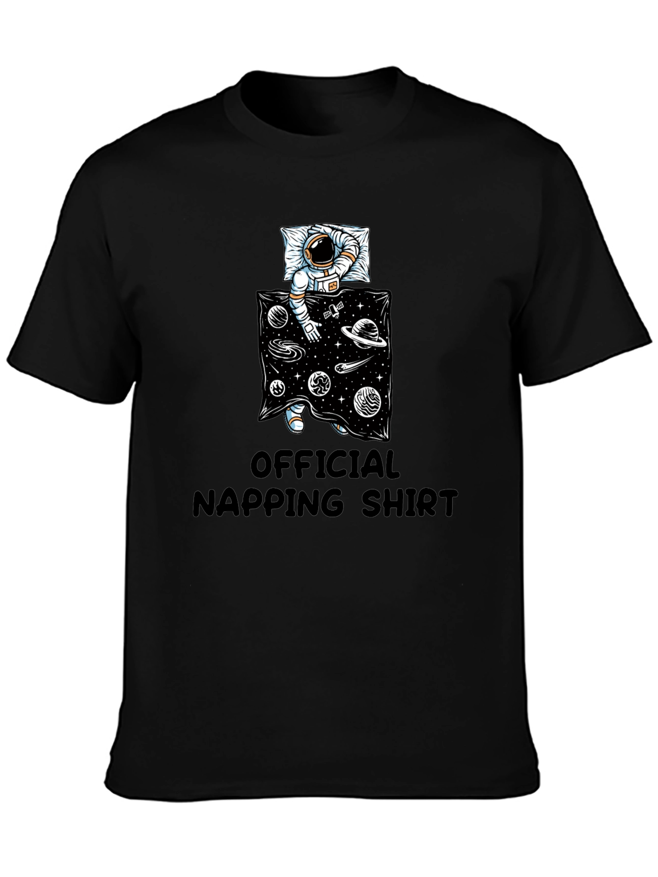 Black Astronaut Napping Shirt - Relax in Style view 3
