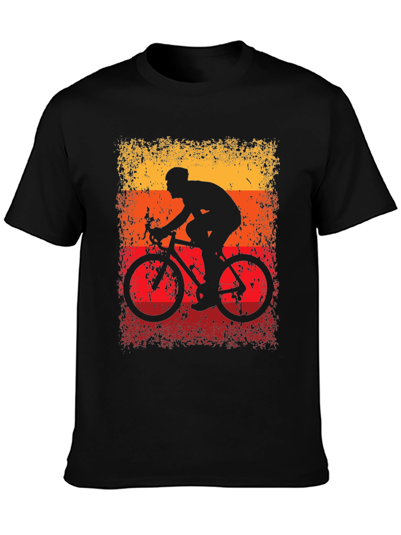 Black Retro Cycling T-Shirt - Black Cotton Blend view 3