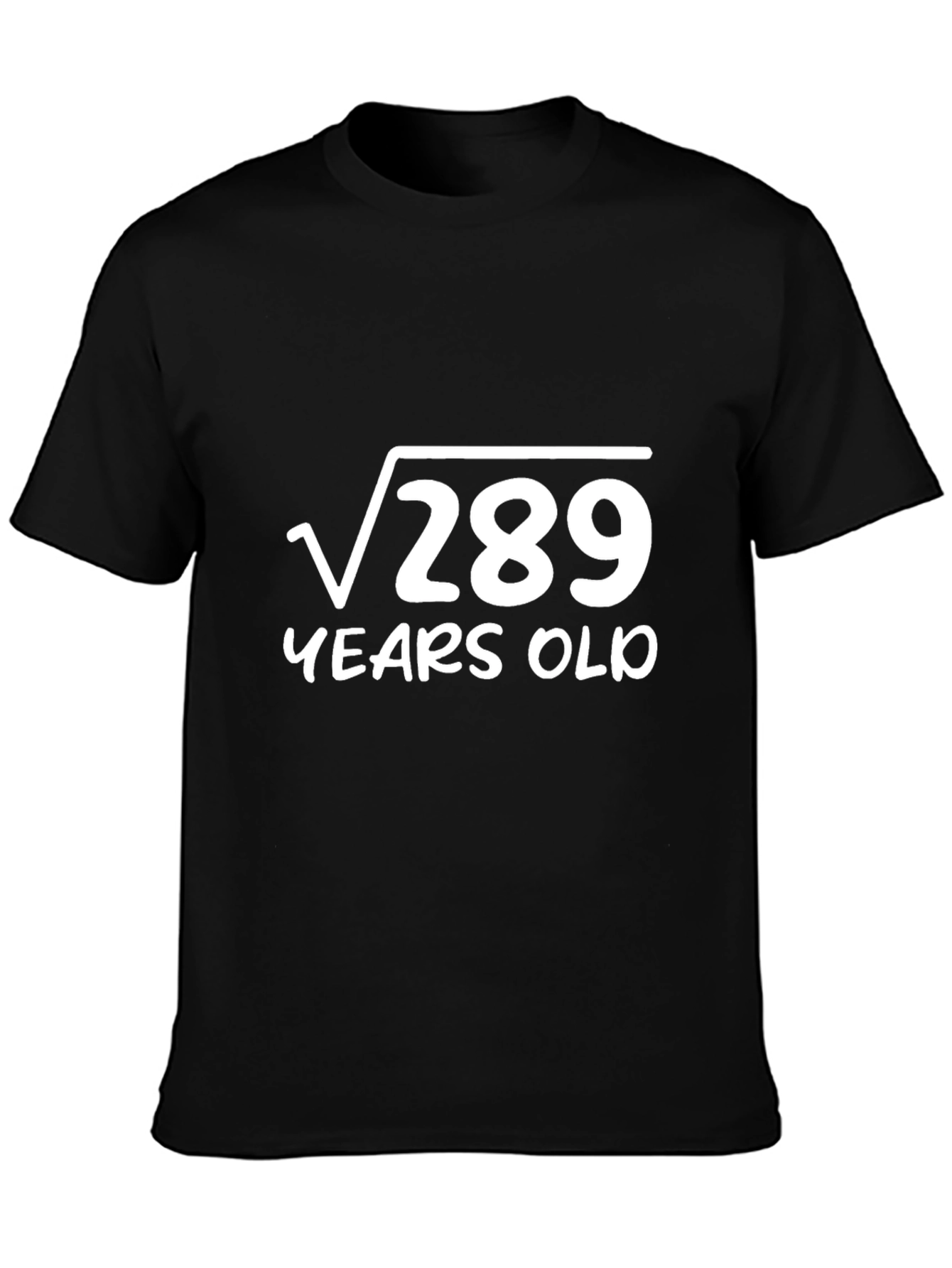 Black Funny 17th Birthday T-Shirt - Square Root of 289 view 3