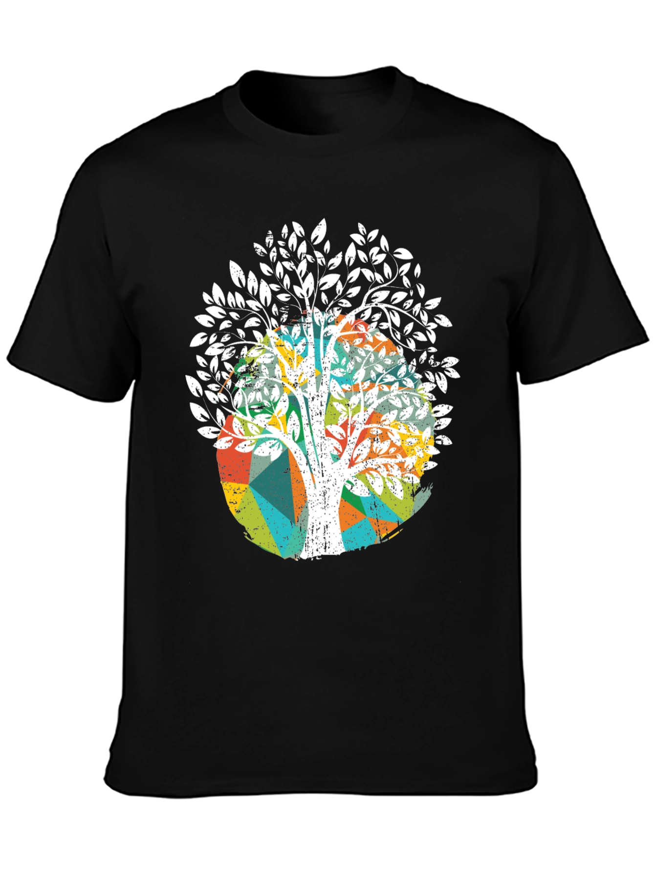 Black Abstract Tree Graphic Tee - Unique Design view 3