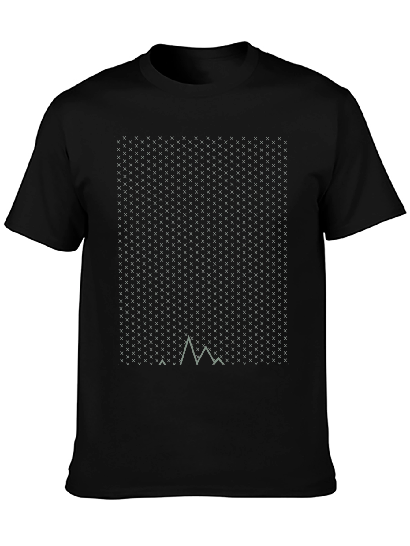 Black Modern Geometric Mountain T-Shirt view 3