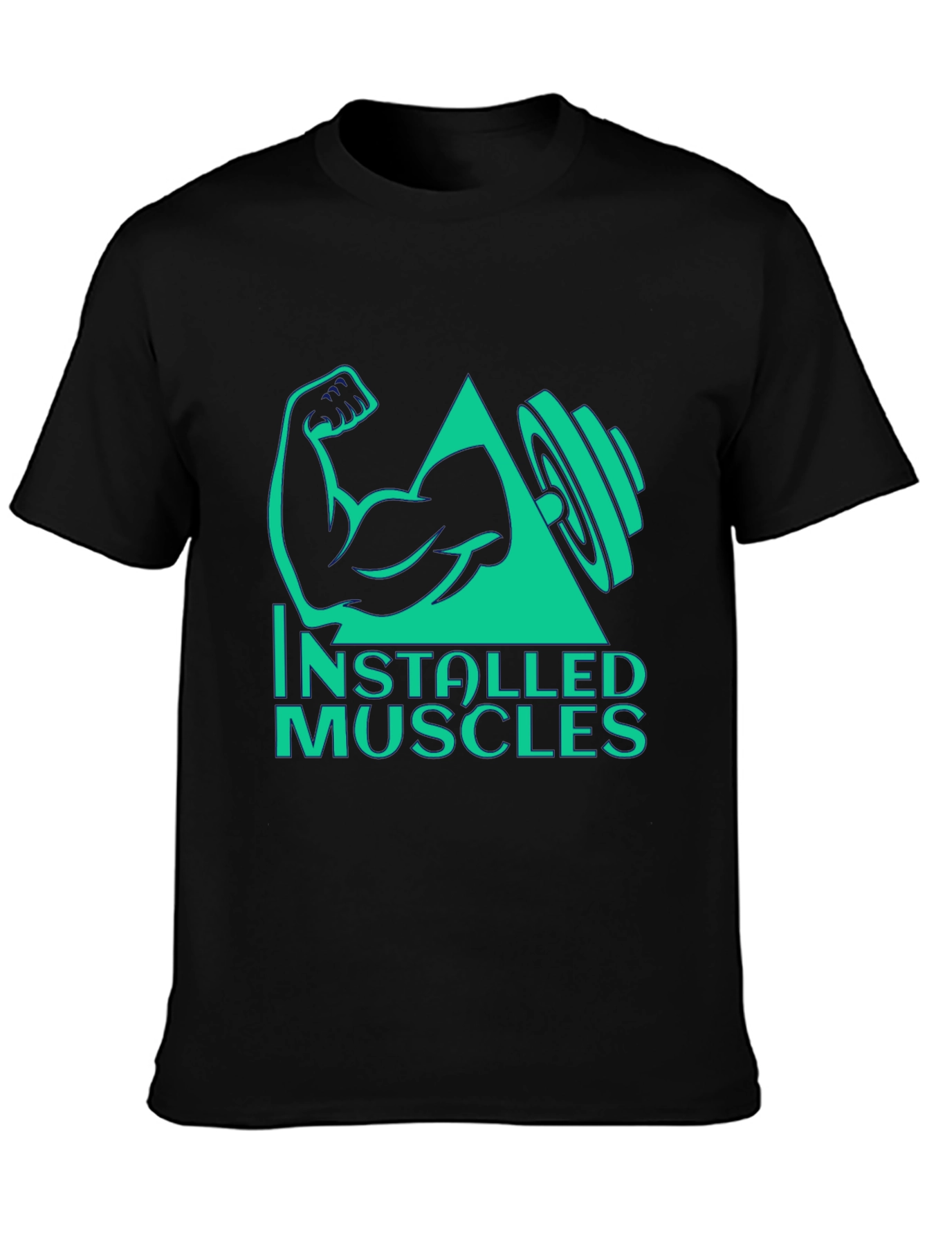 Black Installed Muscles Black Graphic Tee view 3