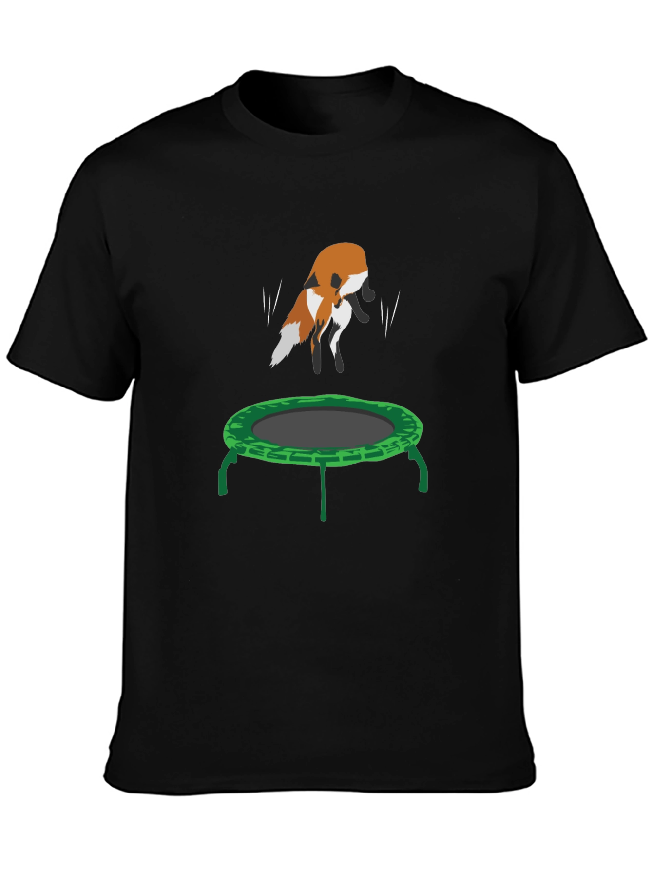 Black Fox Trampoline Graphic Tee - Fun Animal Design! view 3