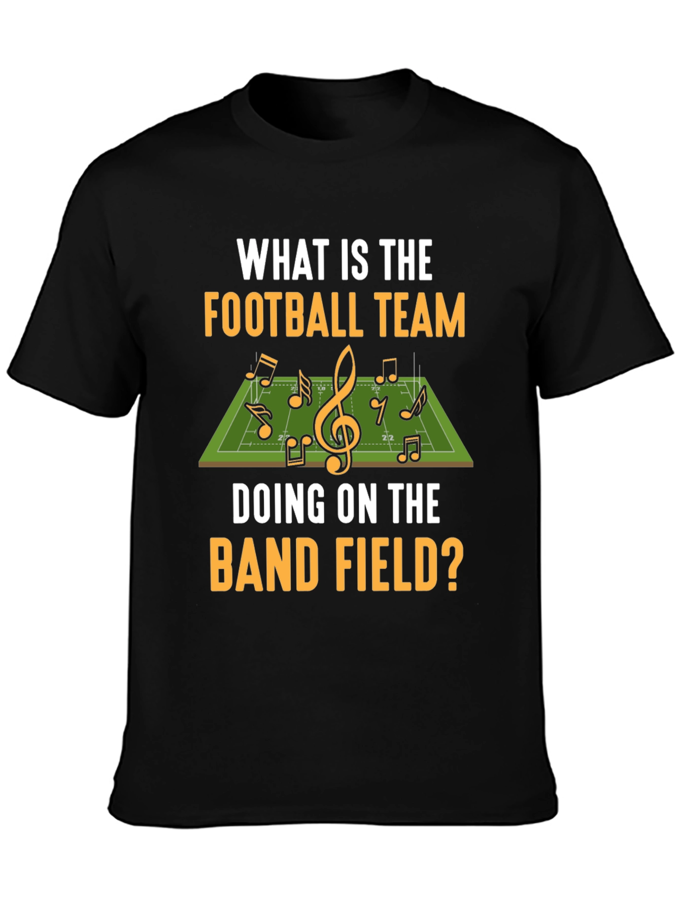 Black Football Team Band Field T-Shirt view 3