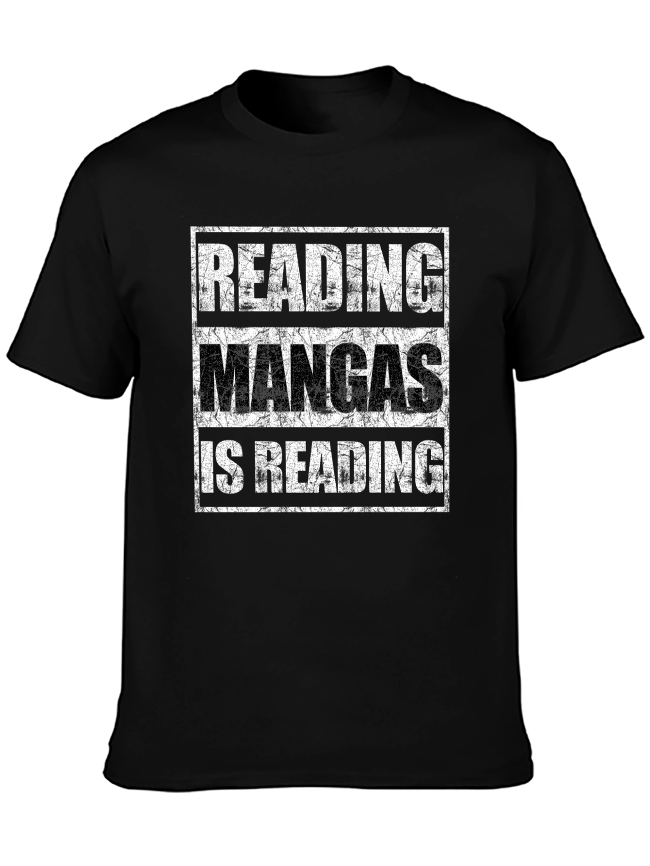 Black Reading Mangas T-Shirt - Funny Novelty Graphic Tee view 3