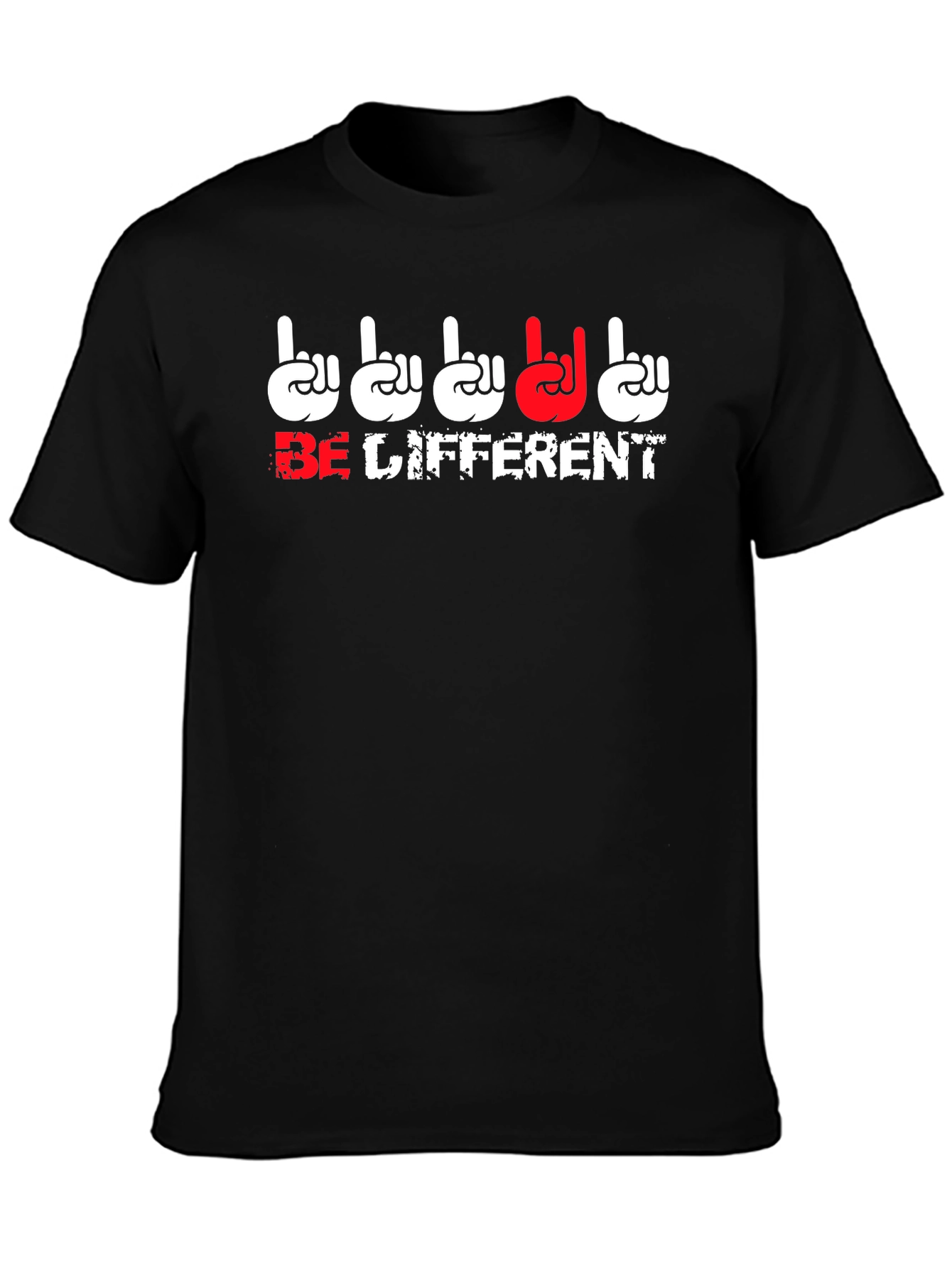 Black Be Different Graphic T-Shirt - Black view 3