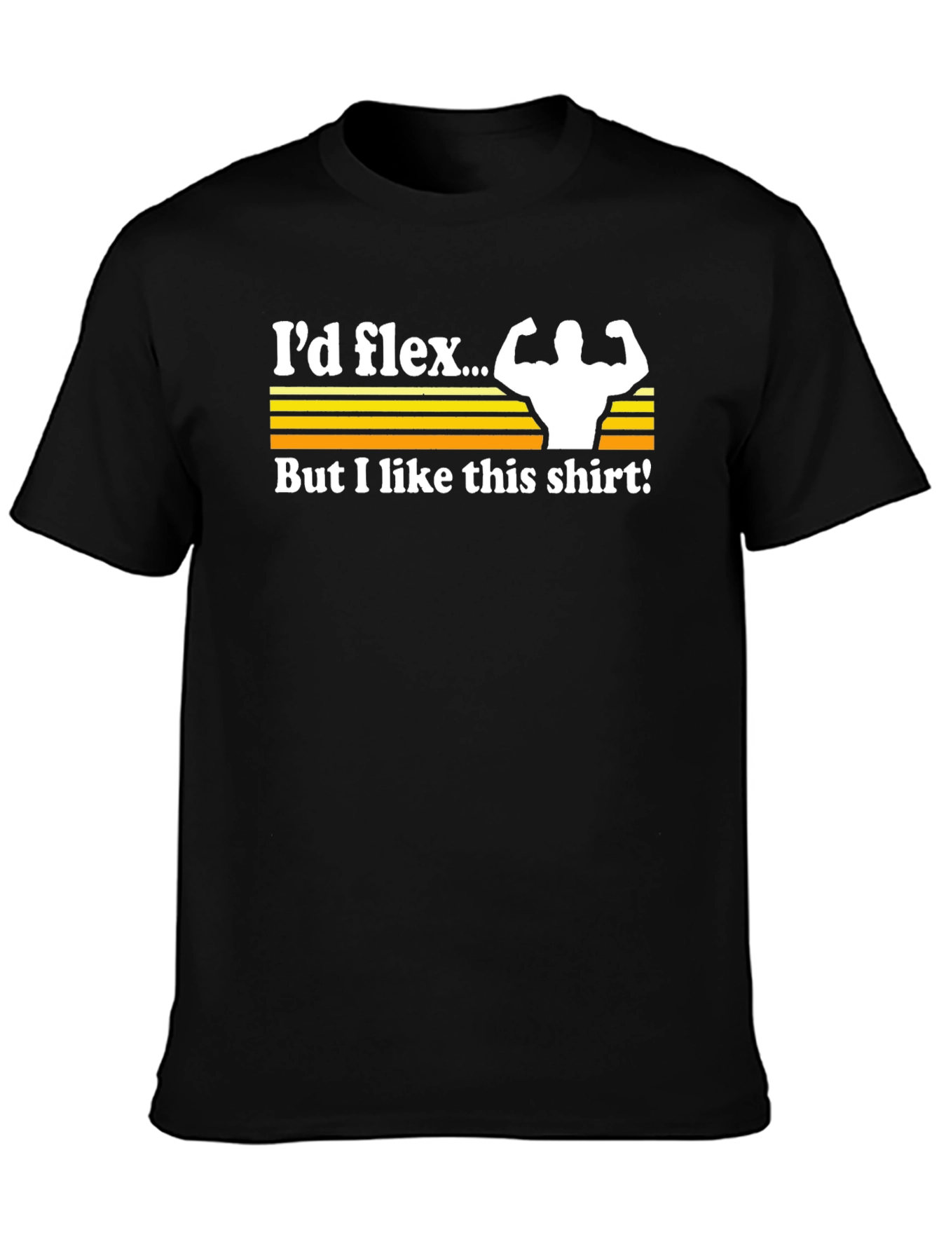 Black I'd Flex Funny Gym Workout T-Shirt view 3