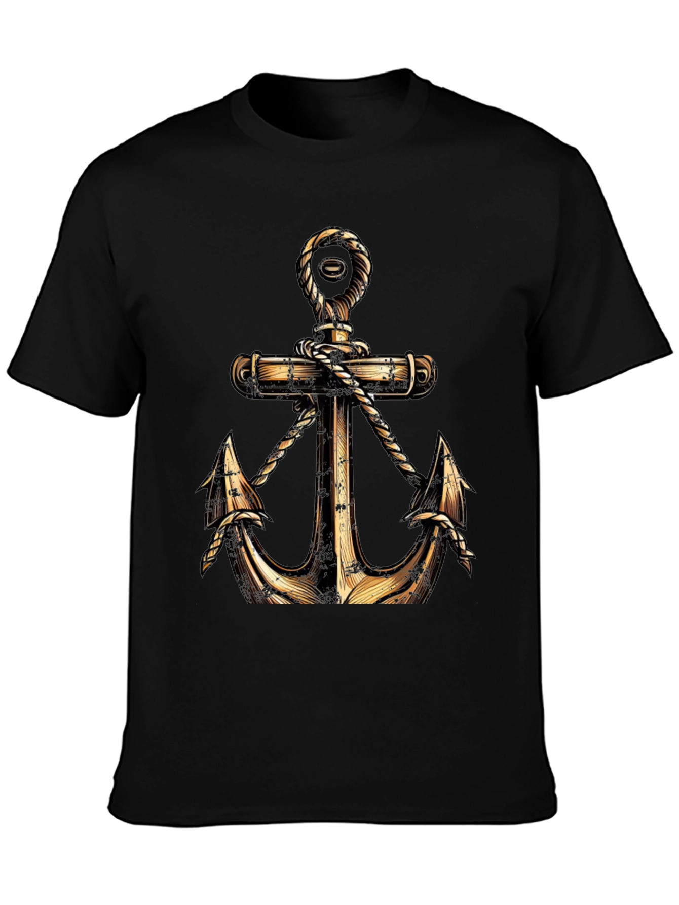 Black Anchor Graphic T-Shirt - Nautical Style view 3