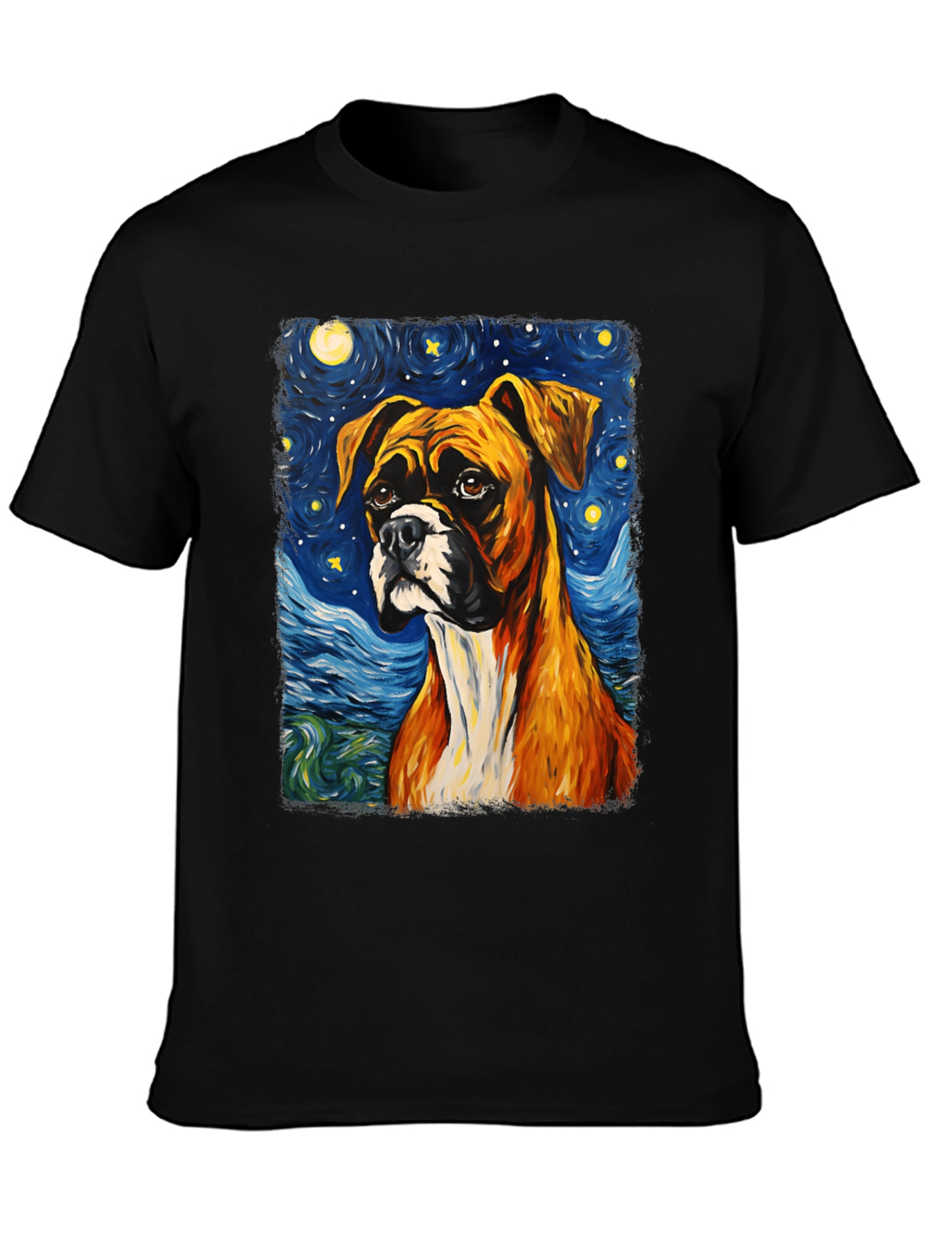 Boxer Dog Starry Night T-Shirt - 3