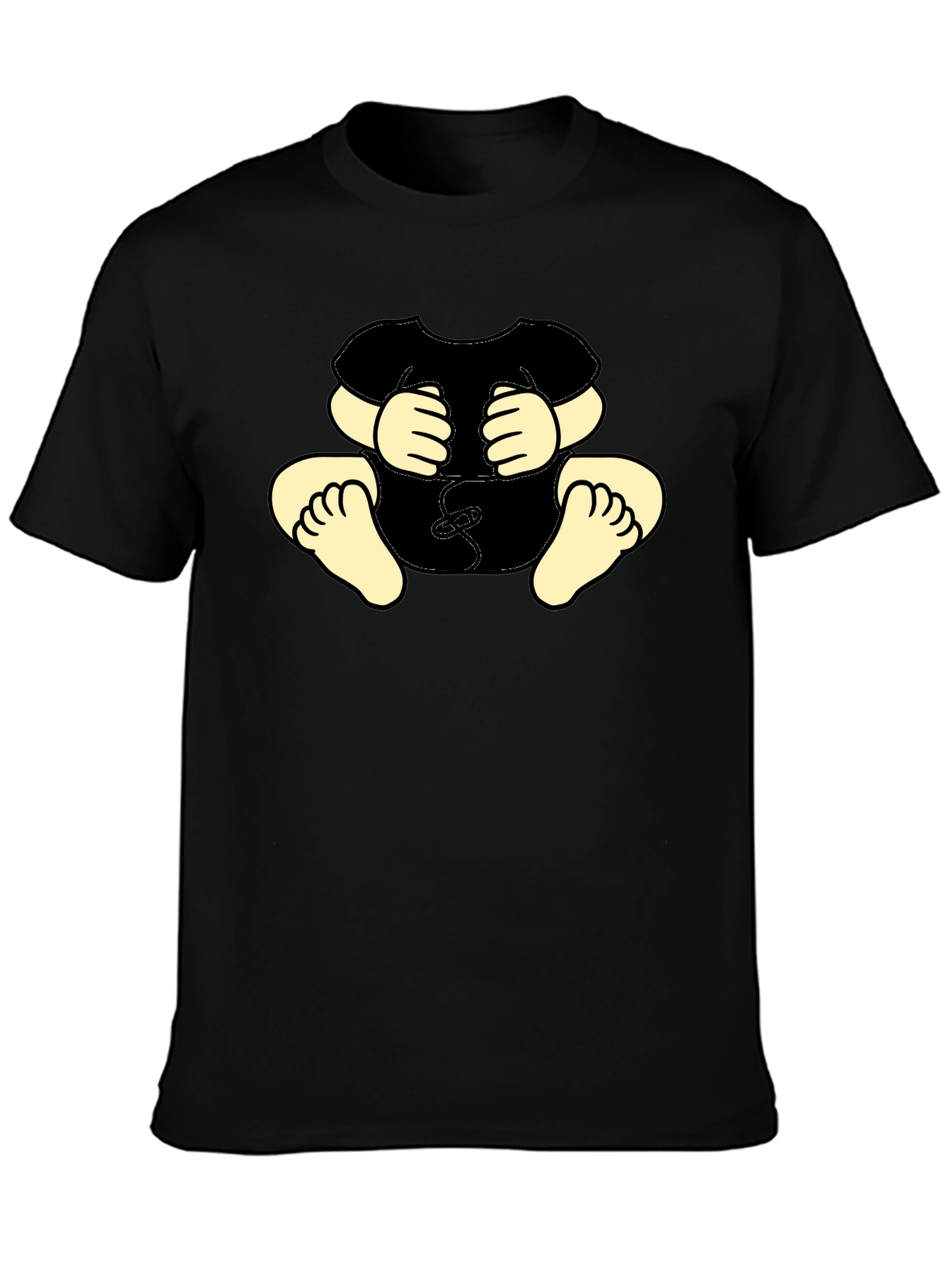 Black Funny Baby Graphic Black T-Shirt view 3
