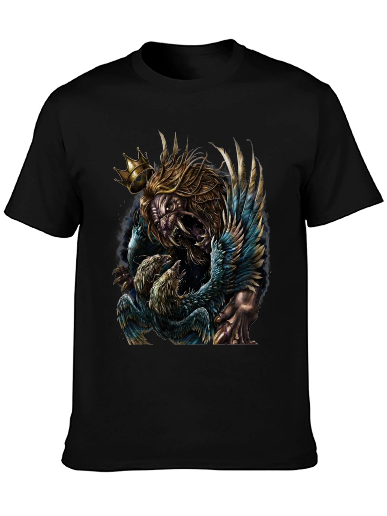 Black Lion King Graphic Tee - Unique Animal Design view 3