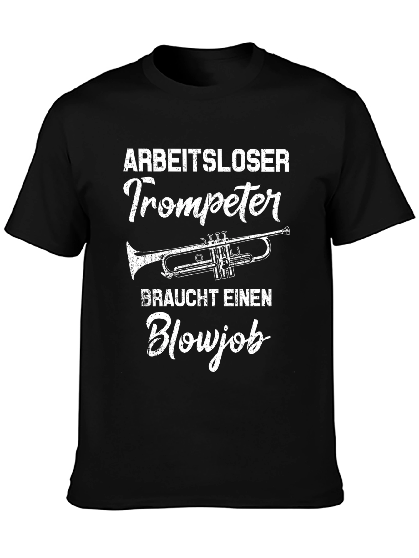Black Arbeitsloser Trompeter Blowjob T-Shirt view 3