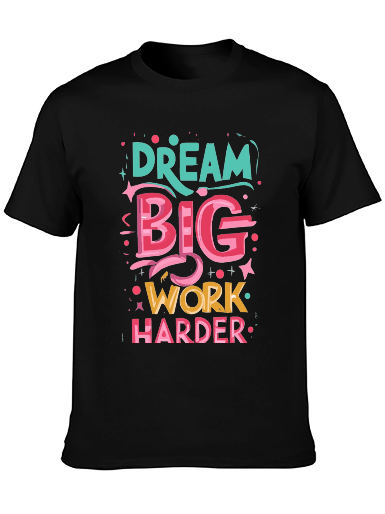 Black Dream Big T-Shirt: Motivational Graphic Tee view 3