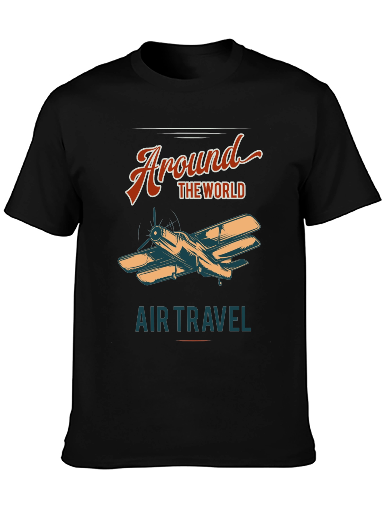 Black Around The World Air Travel Graphic Tee view 3