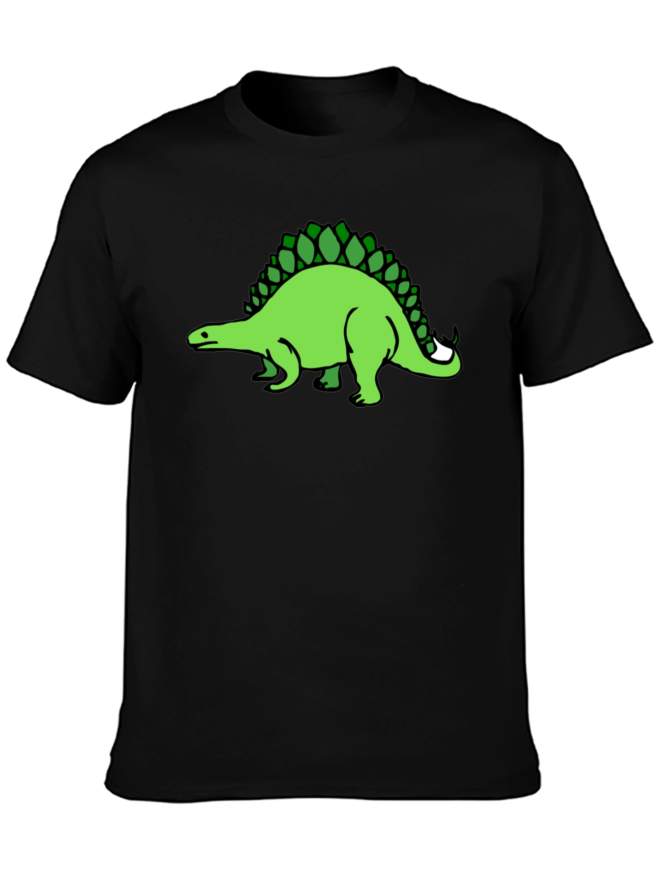 Black Dinosaur Graphic Tee - Black Cotton T-Shirt view 3