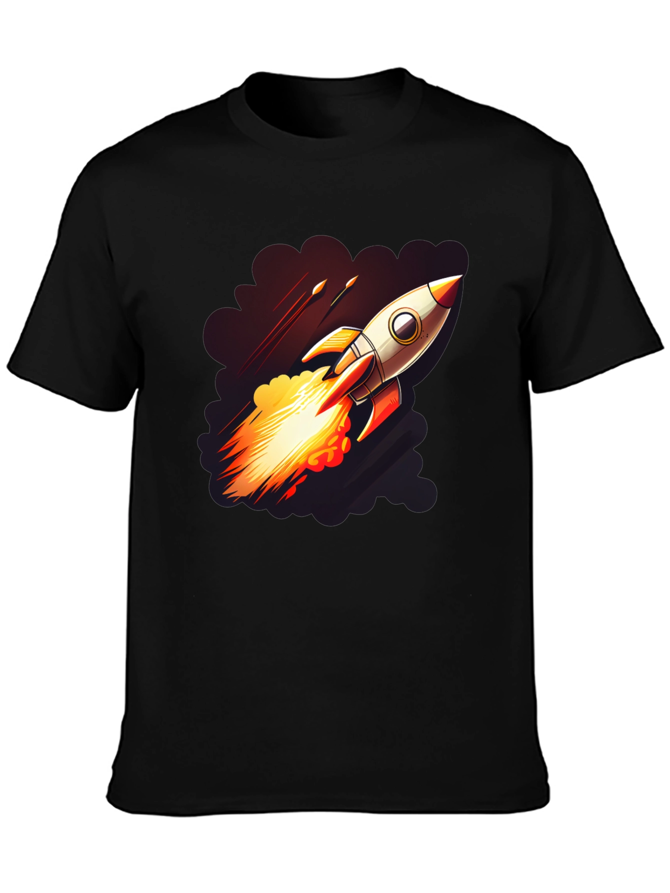 Black Rocket Launch Graphic T-Shirt view 3