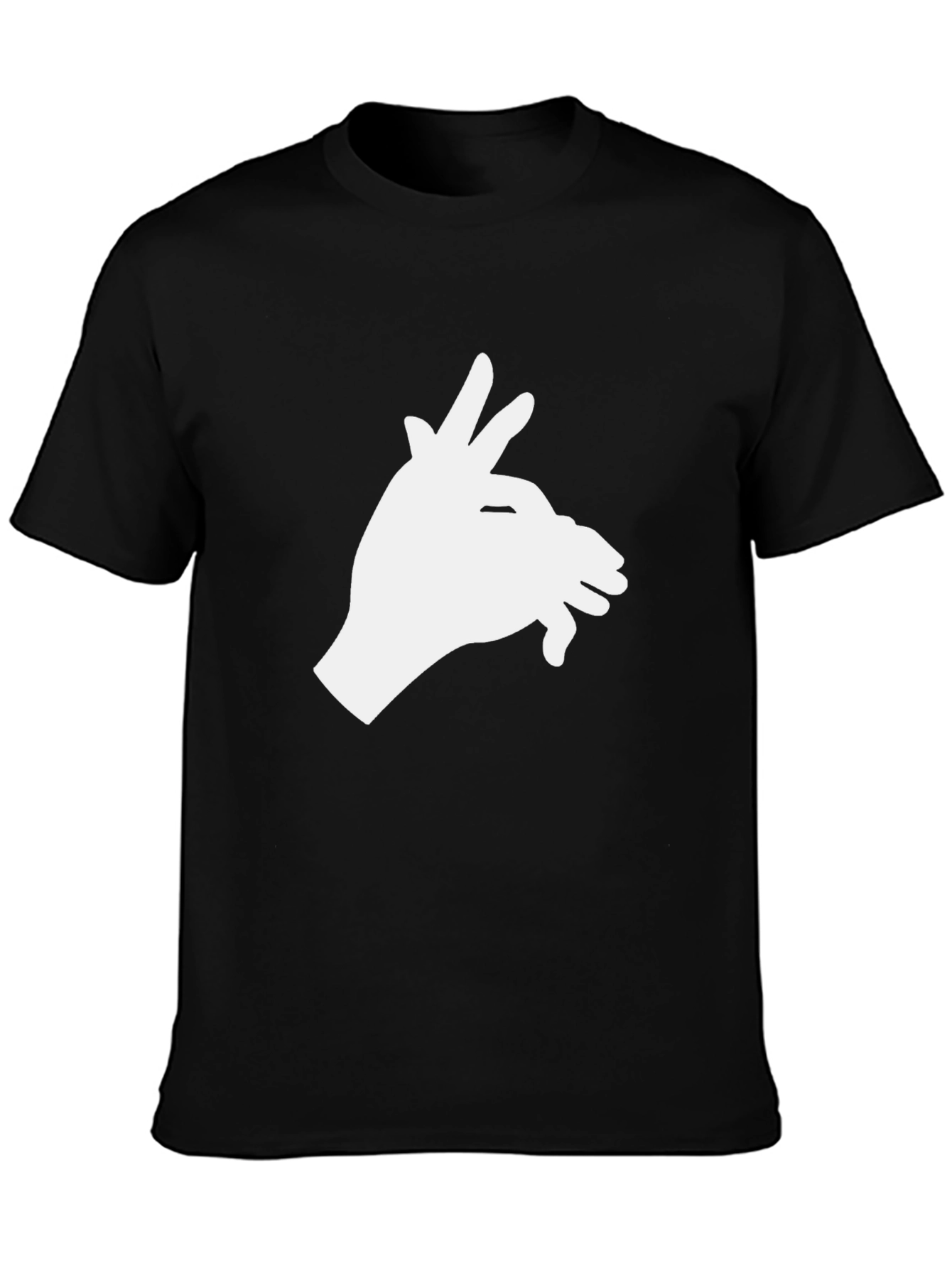 Black Shadow Puppet Hand Graphic Tee - Black Cotton view 3
