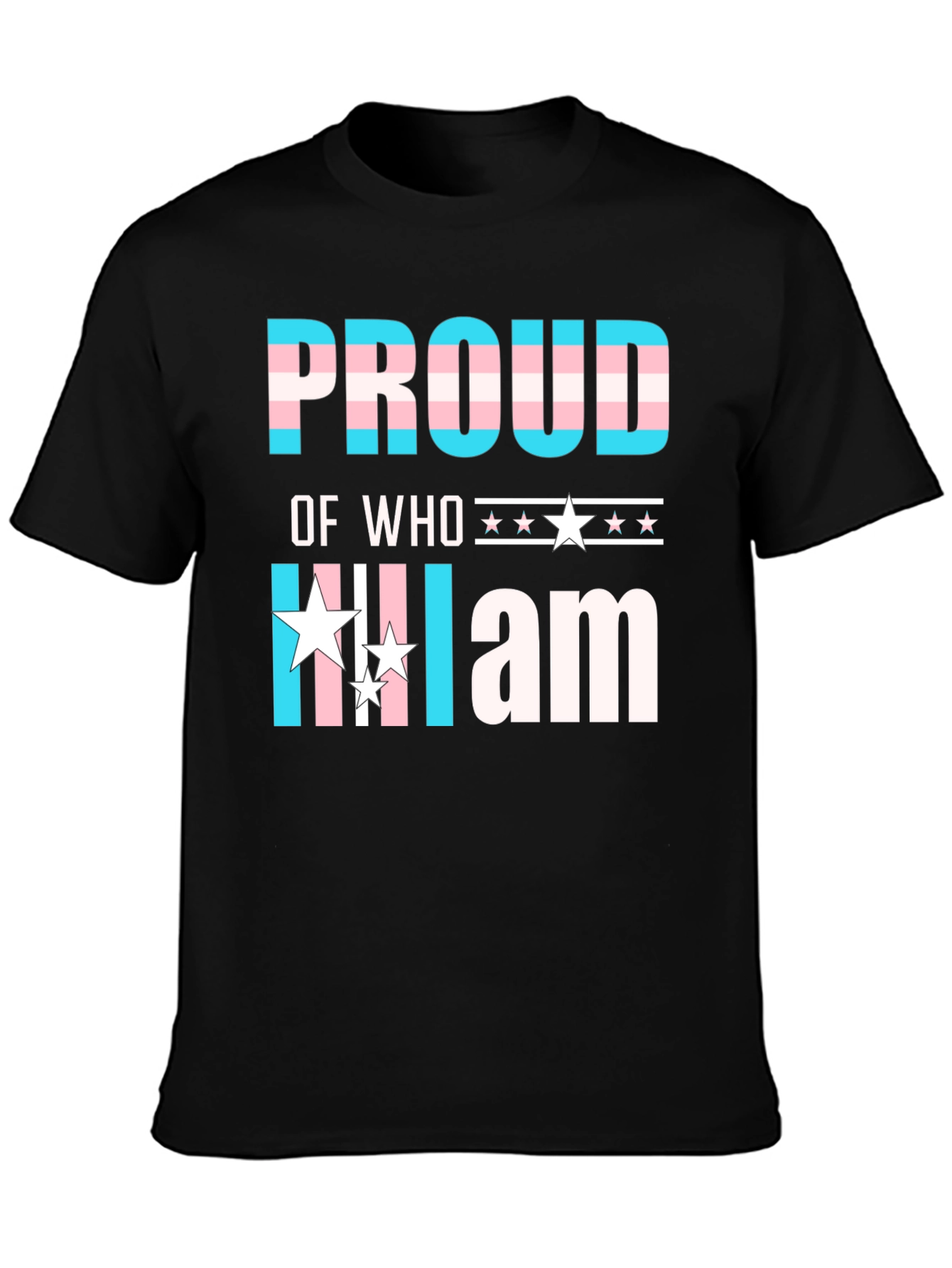 Black Proud of Who I Am Transgender Pride T-Shirt view 3
