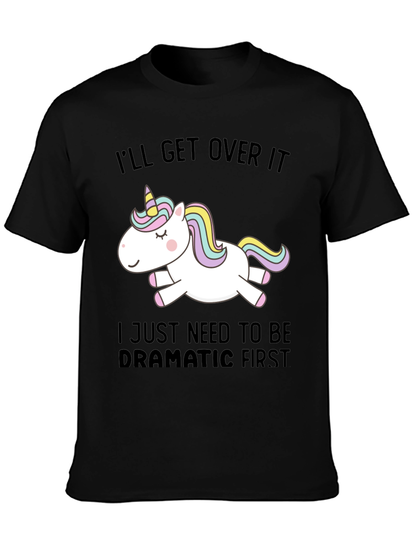 Black Dramatic Unicorn Graphic Tee view 3