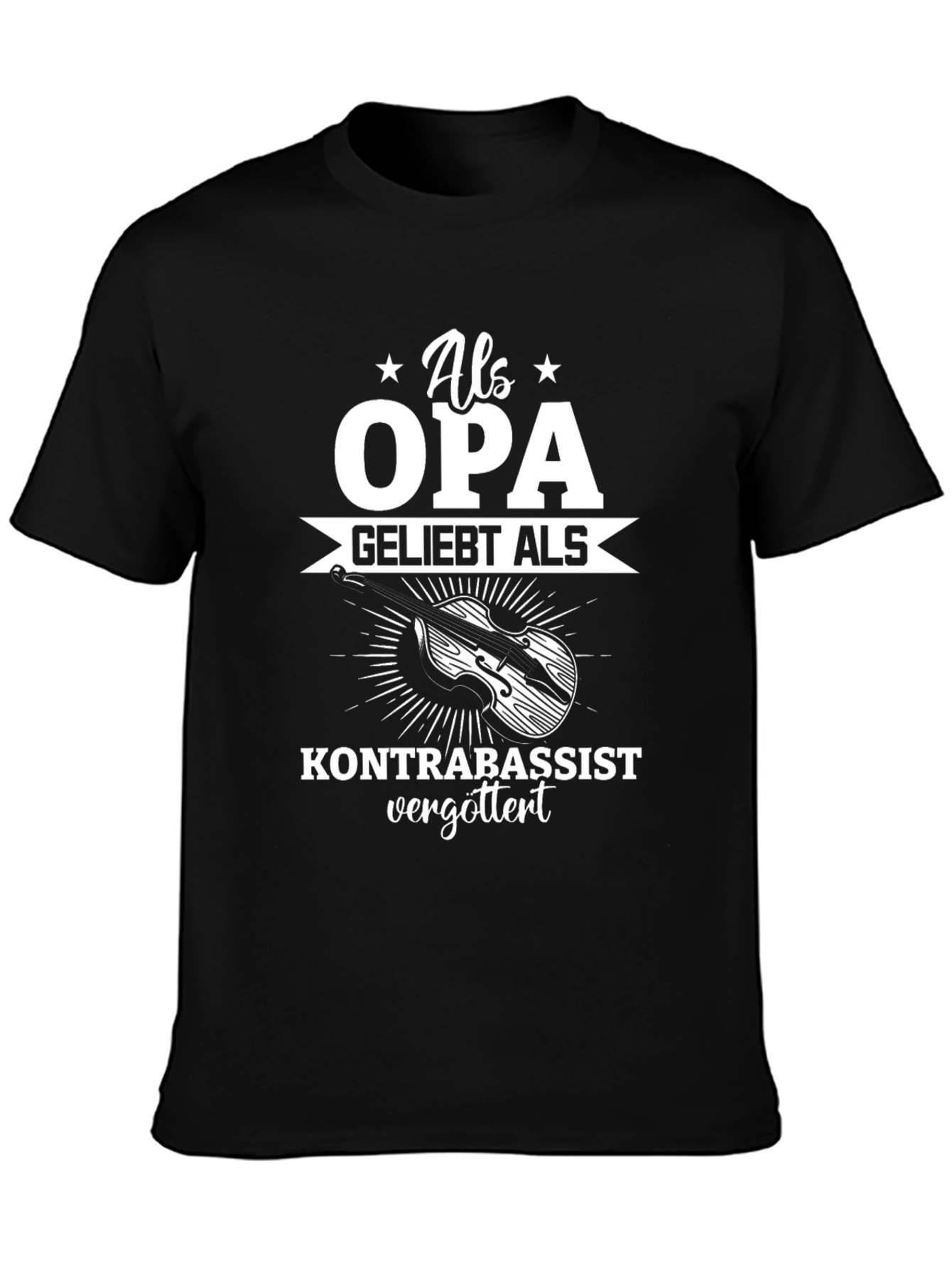Black Als Opa Kontrabassist T-Shirt view 3