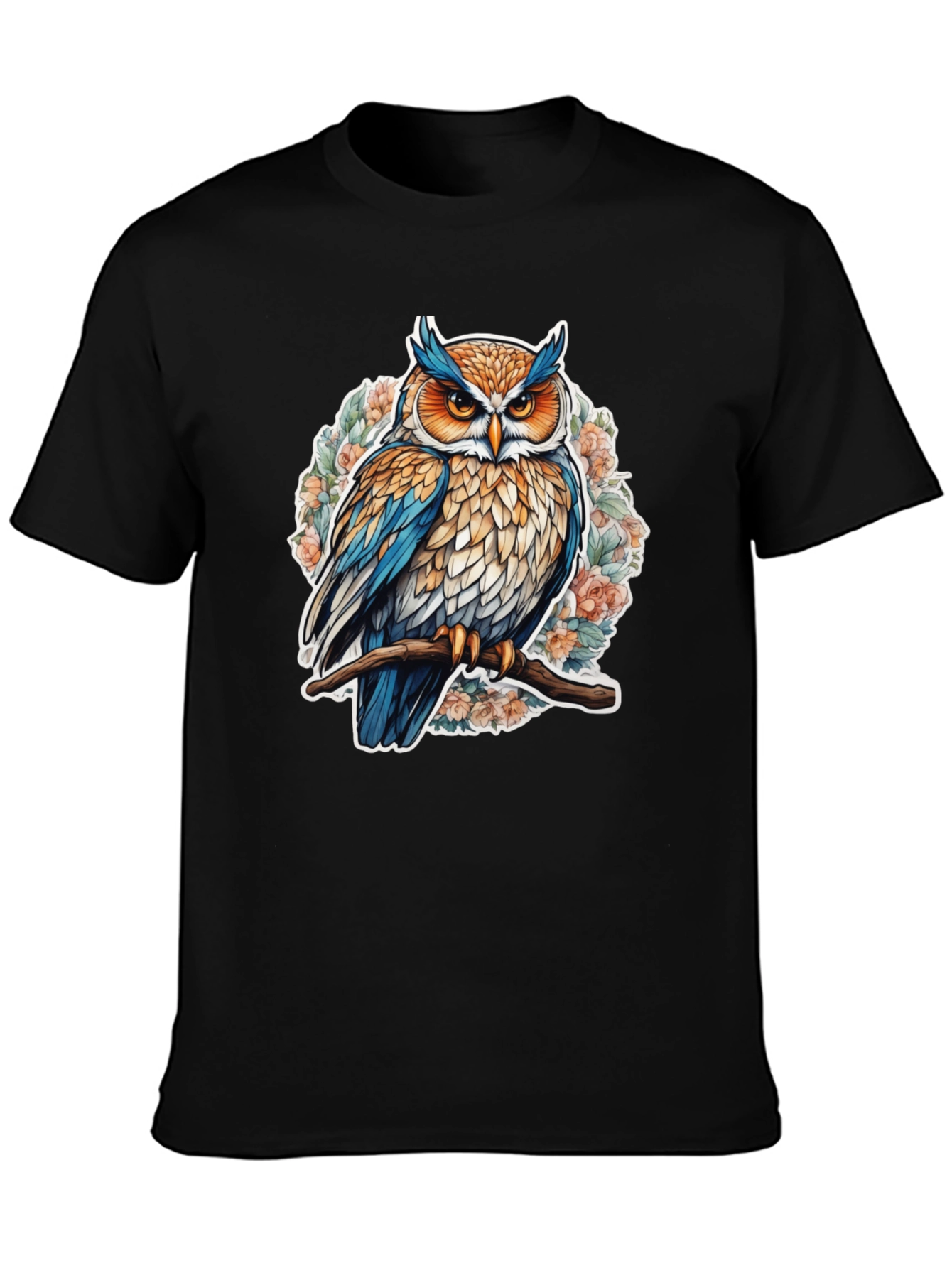 Black Owl Graphic Tee - Nature Inspired Design view 3