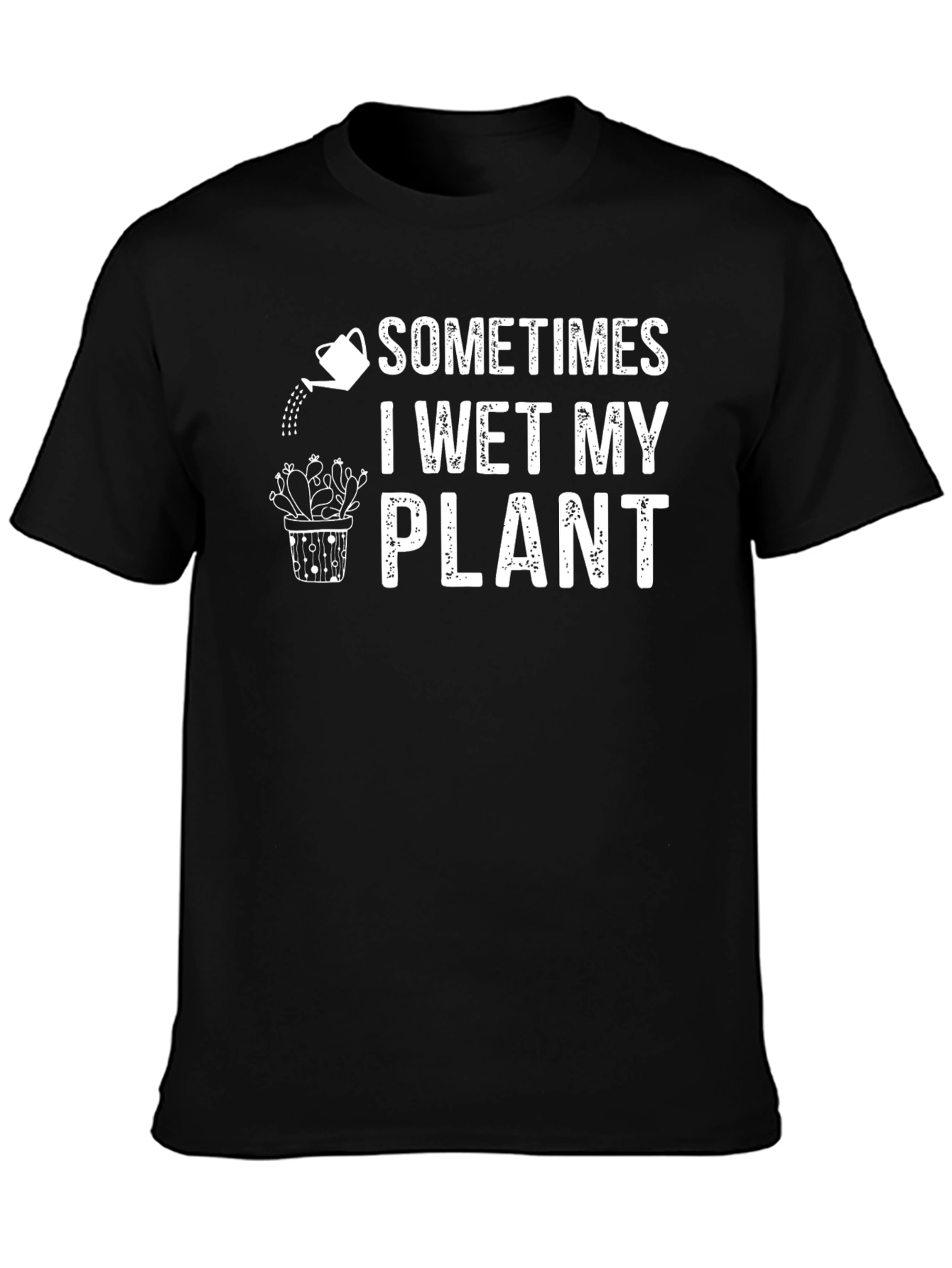 Black Sometimes I Wet My Plant Graphic Tee view 3