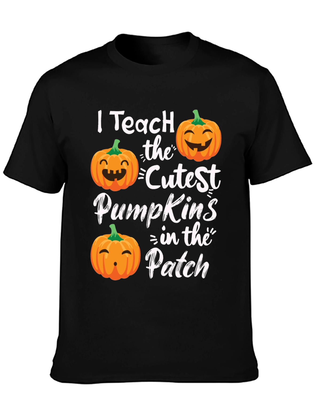 Black I Teach the Cutest Pumpkins T-Shirt view 3