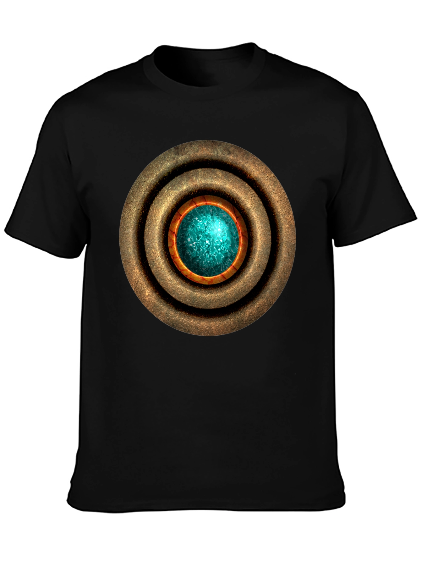 Black Mystic Orb Graphic T-Shirt - Sci-Fi Style Men's Tee view 3