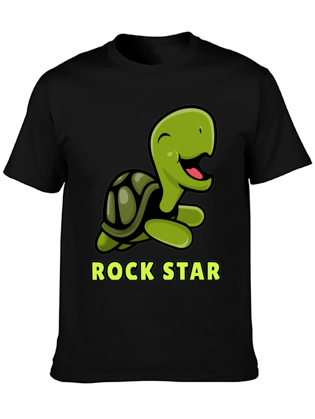 Black Rock Star Turtle Graphic T-Shirt view 3