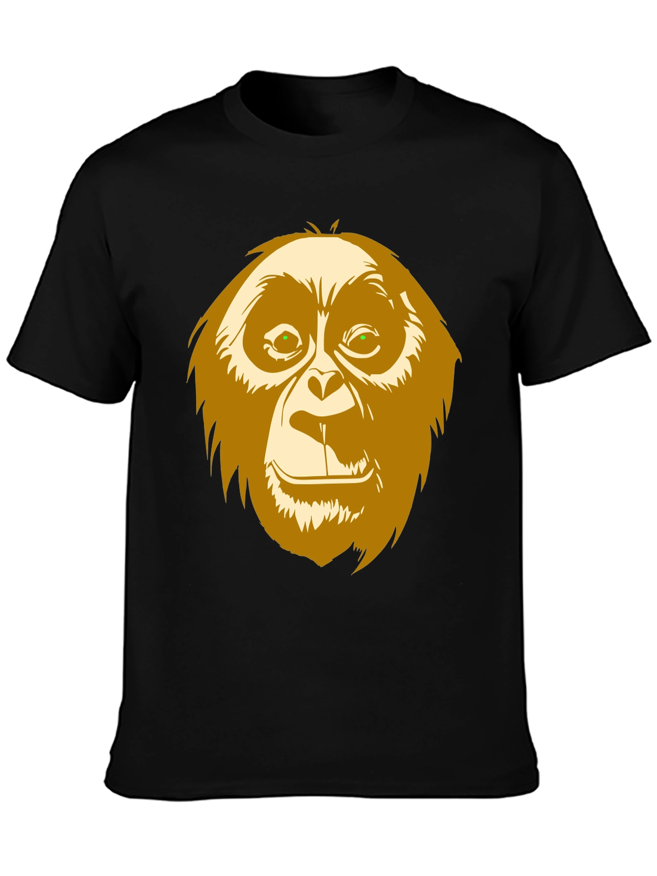 Black Orangutan Graphic Print Black T-Shirt view 3
