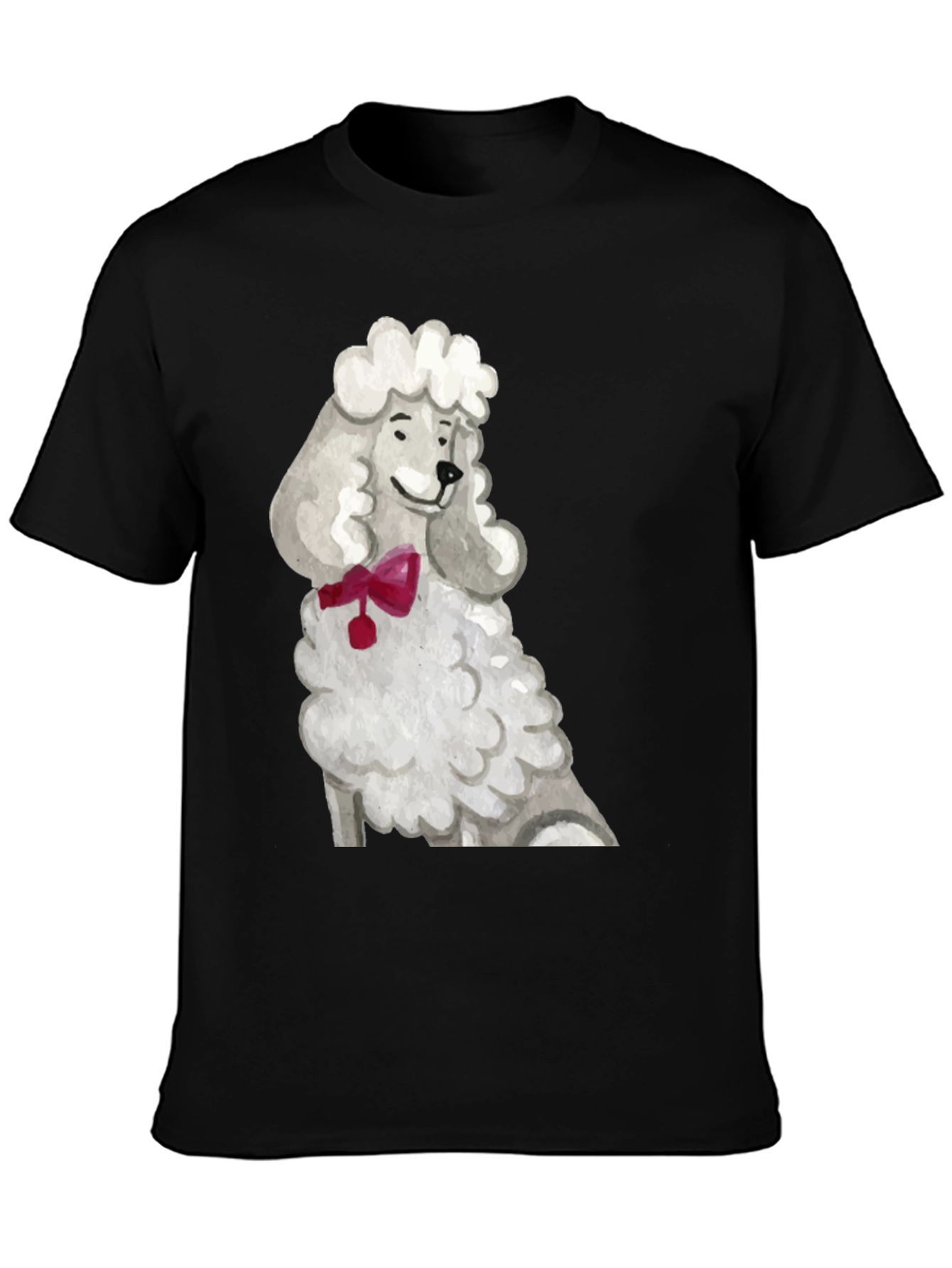 Black Poodle Art T-Shirt - Unique Dog Lover Tee view 3