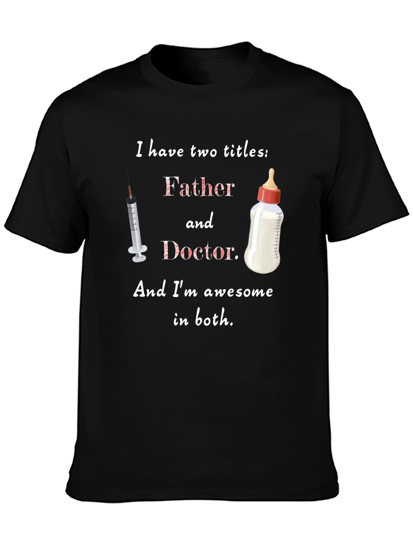 Black Father and Doctor T-Shirt - Awesome Dad Gift view 3