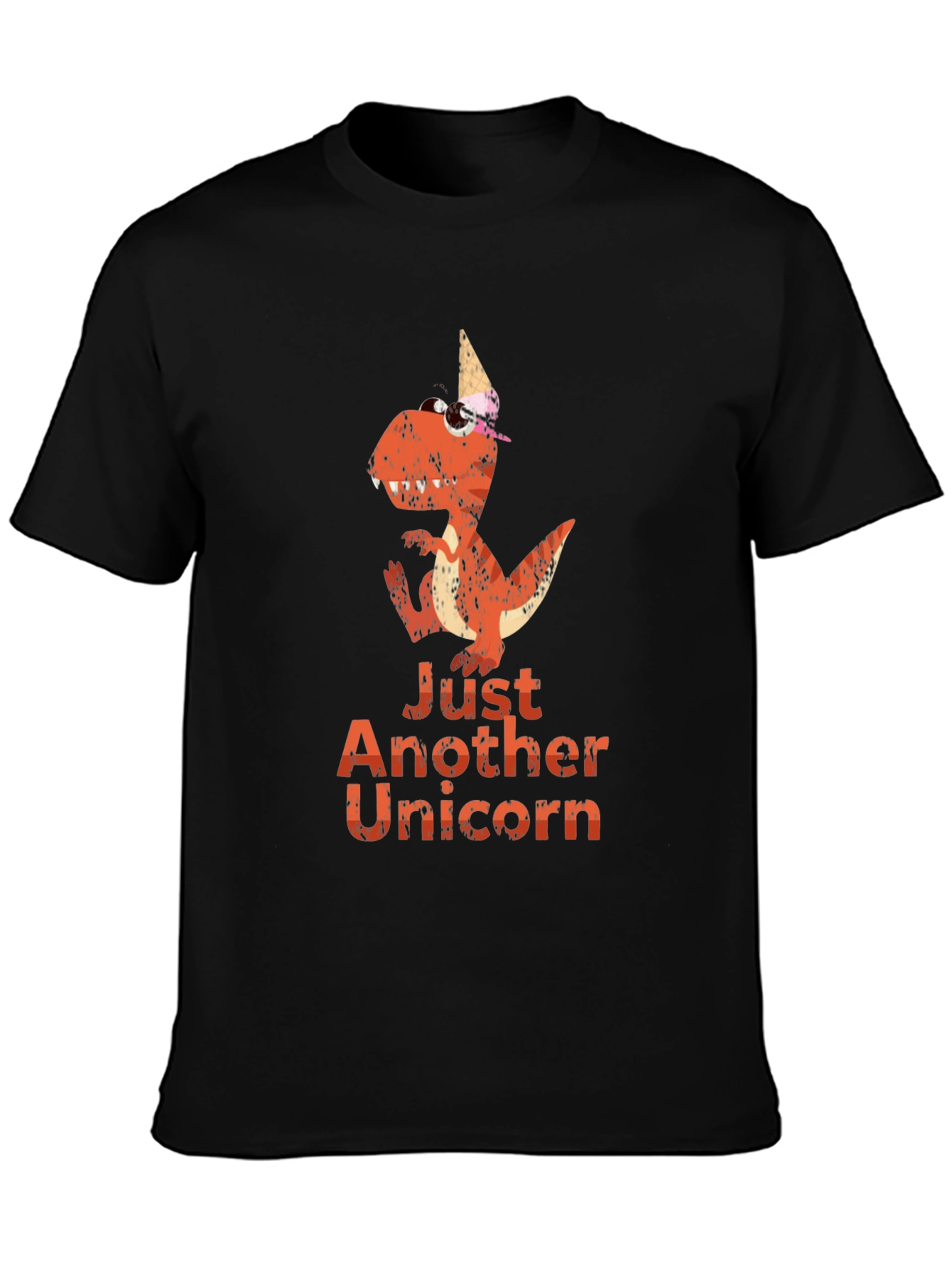 Black Dino Unicorn Graphic Tee - Unique Novelty T-Shirt view 3