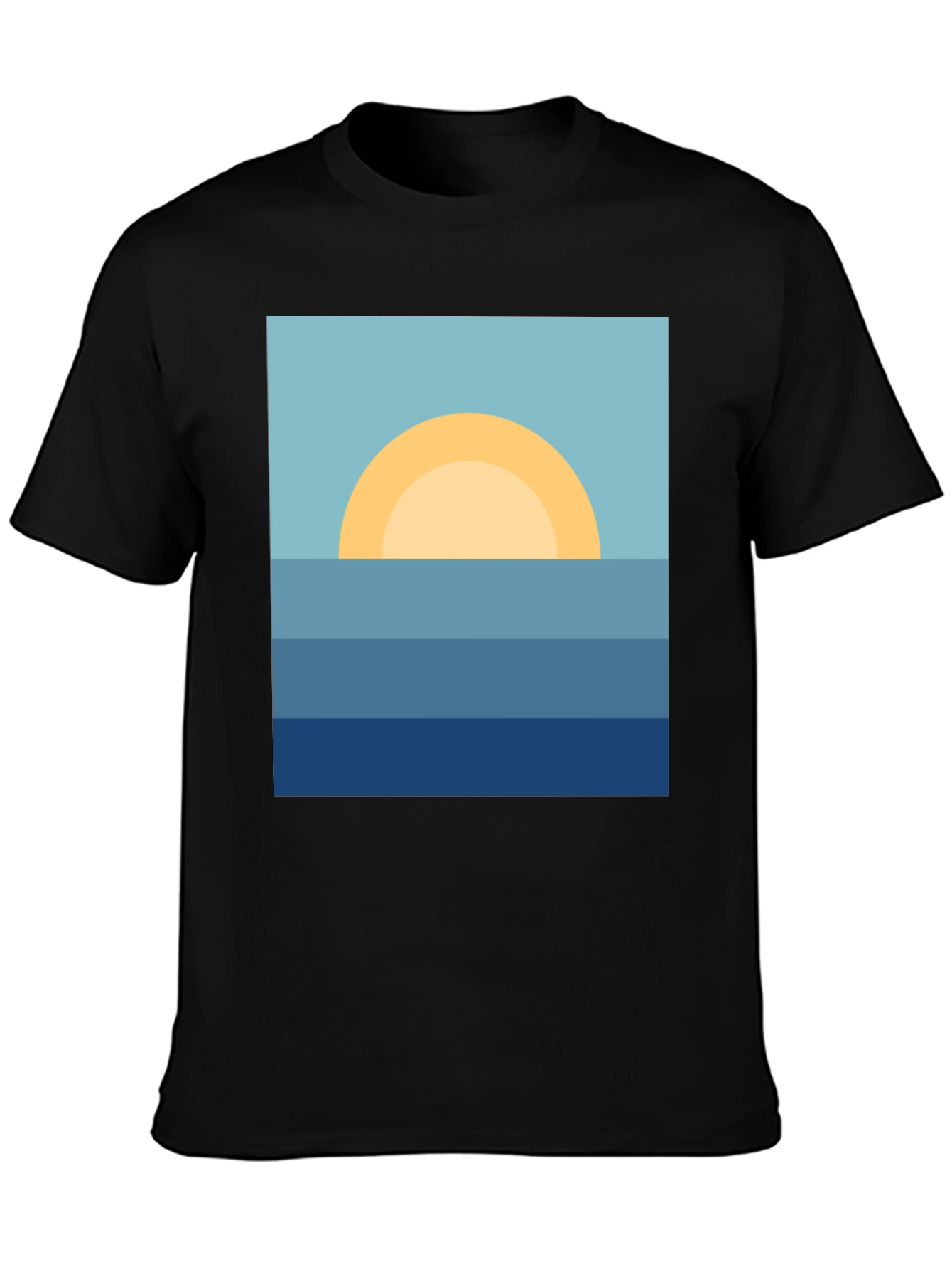 Black Sunrise Ocean Graphic Tee - Stylish & Relaxed Fit view 3