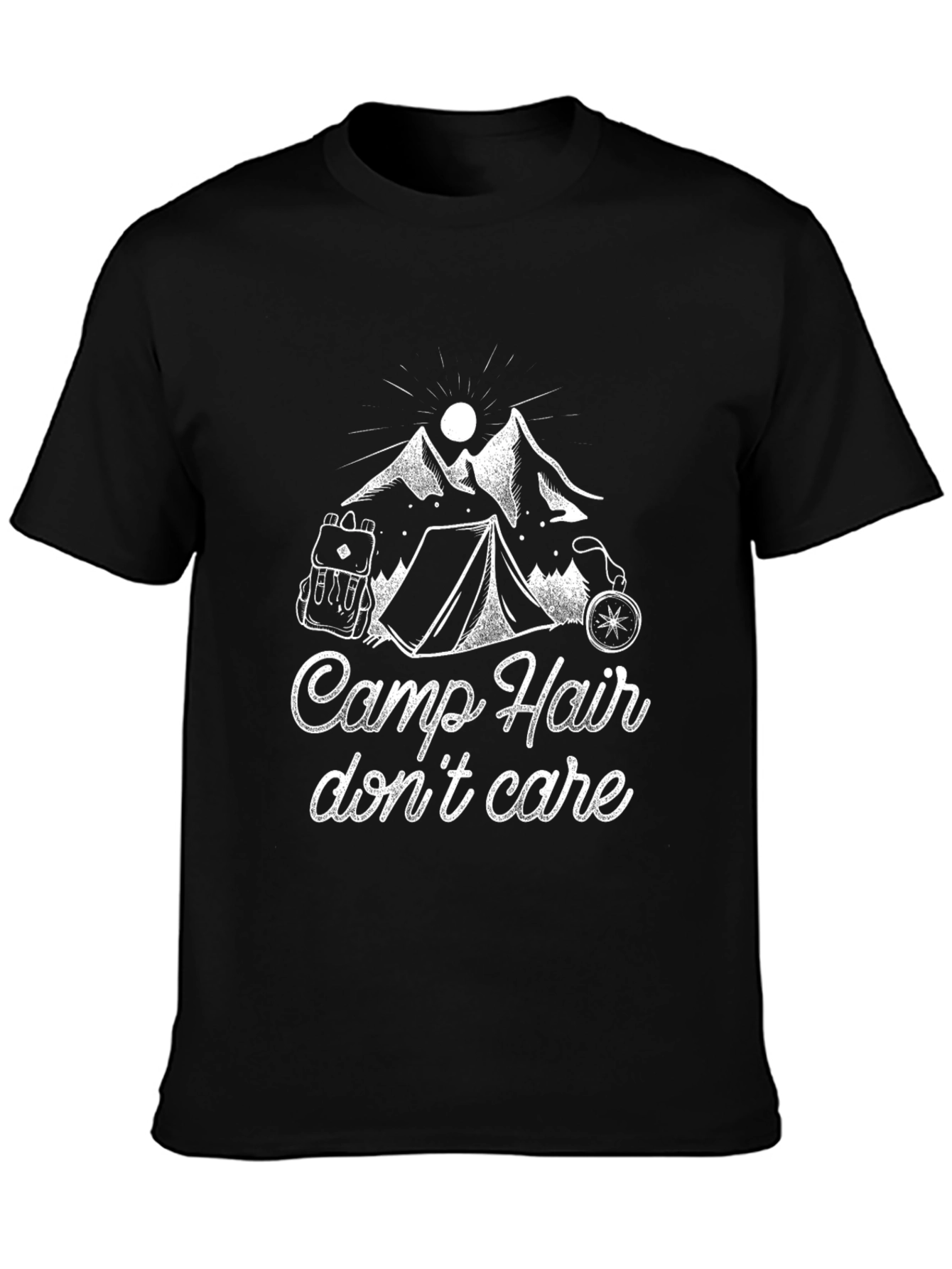 Black Camp Hair Don't Care Graphic T-Shirt view 3