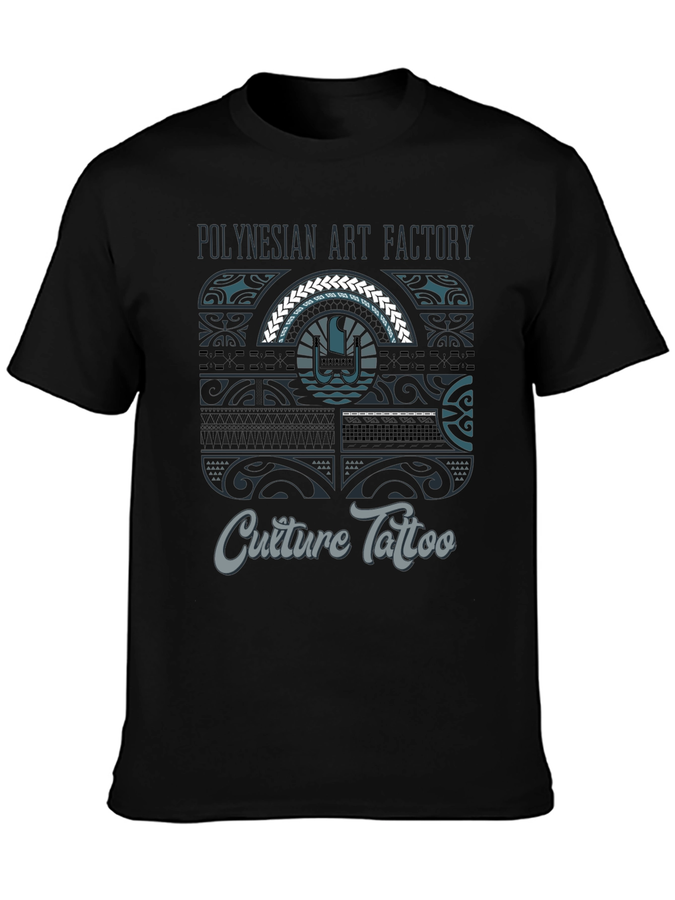 Black Polynesian Art Factory Culture Tattoo T-Shirt view 3