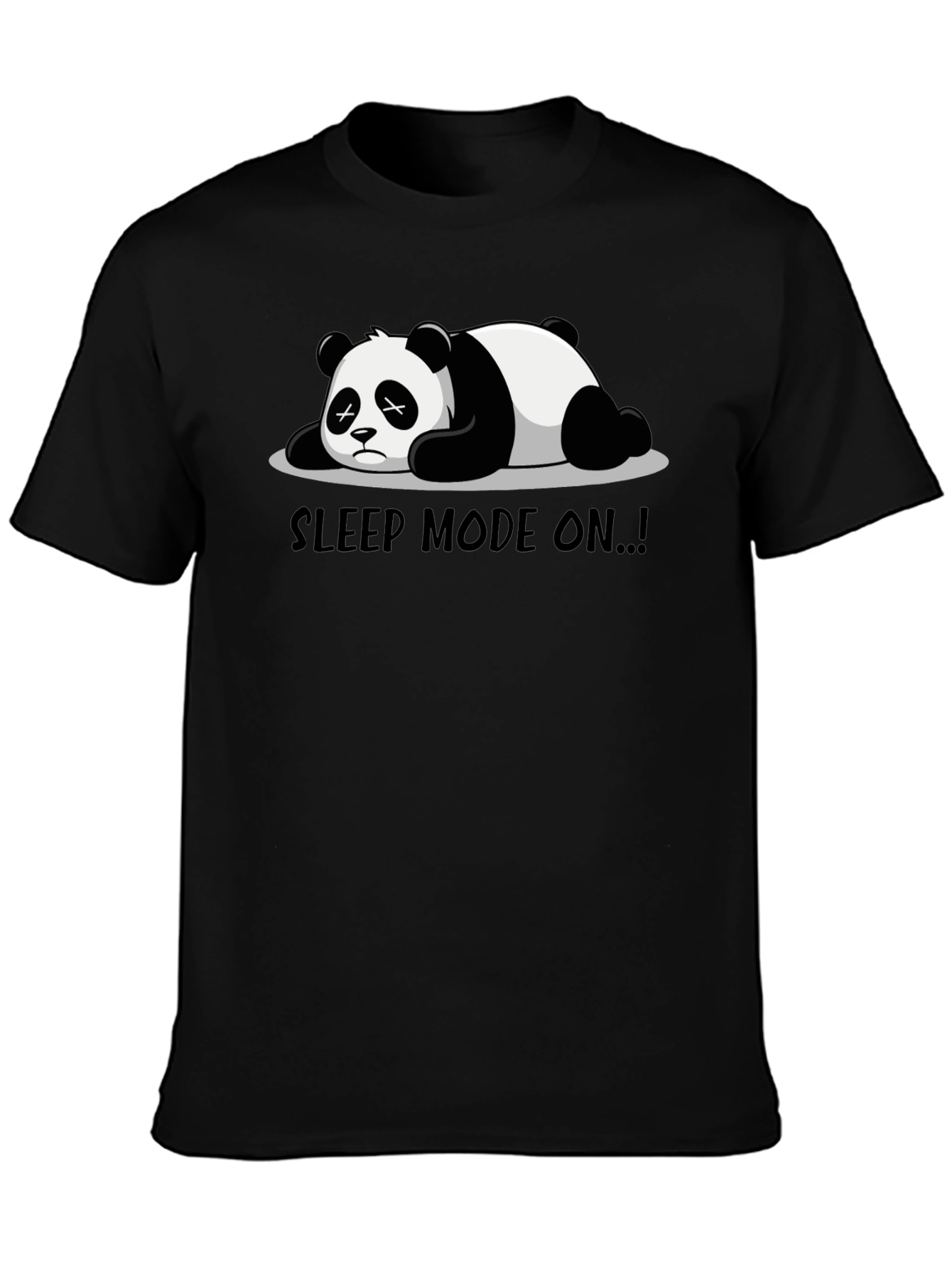 Black Sleep Mode Panda T-Shirt - Funny Graphic Tee view 3