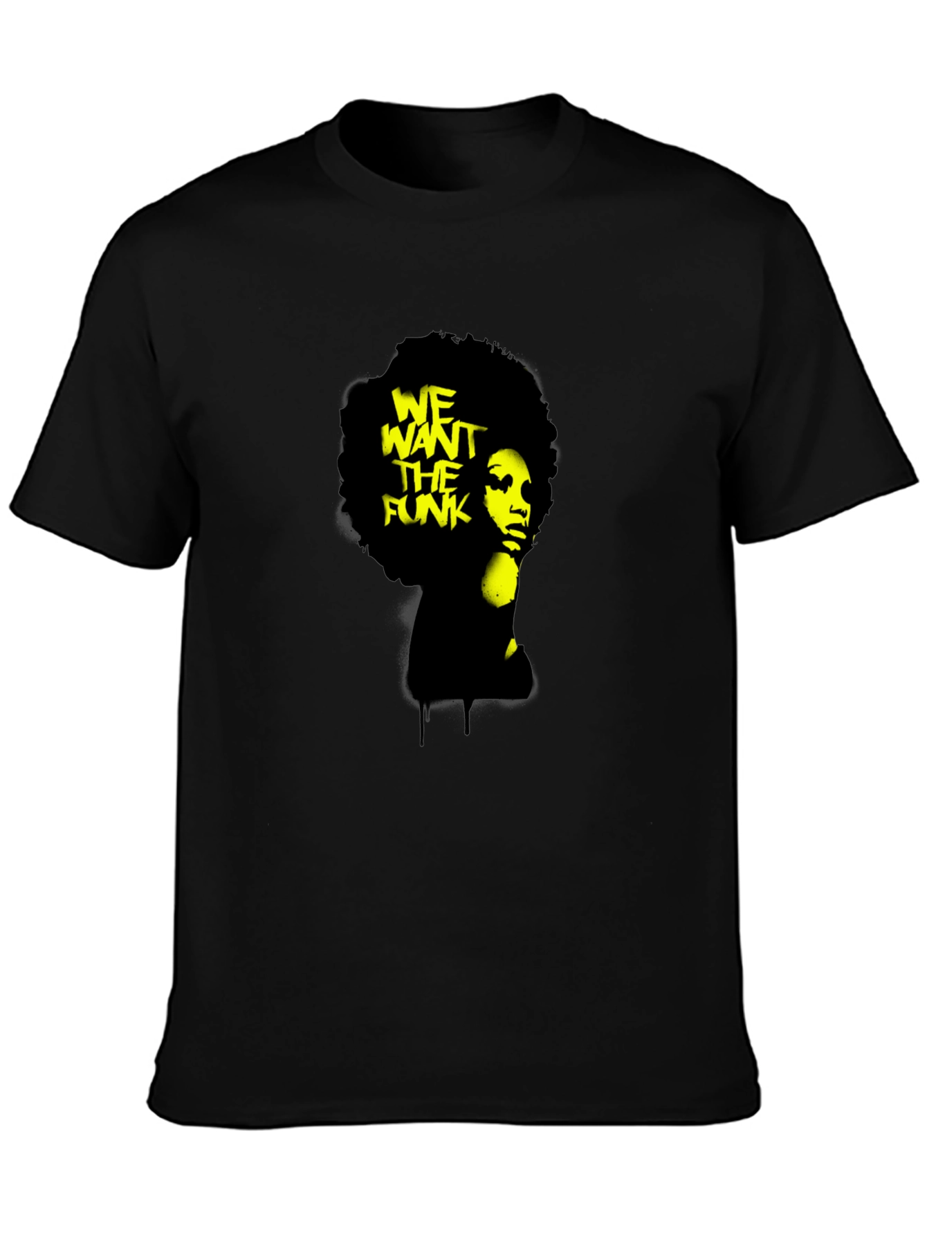 We Want The Funk Afro Graphic Black T-Shirt - 3