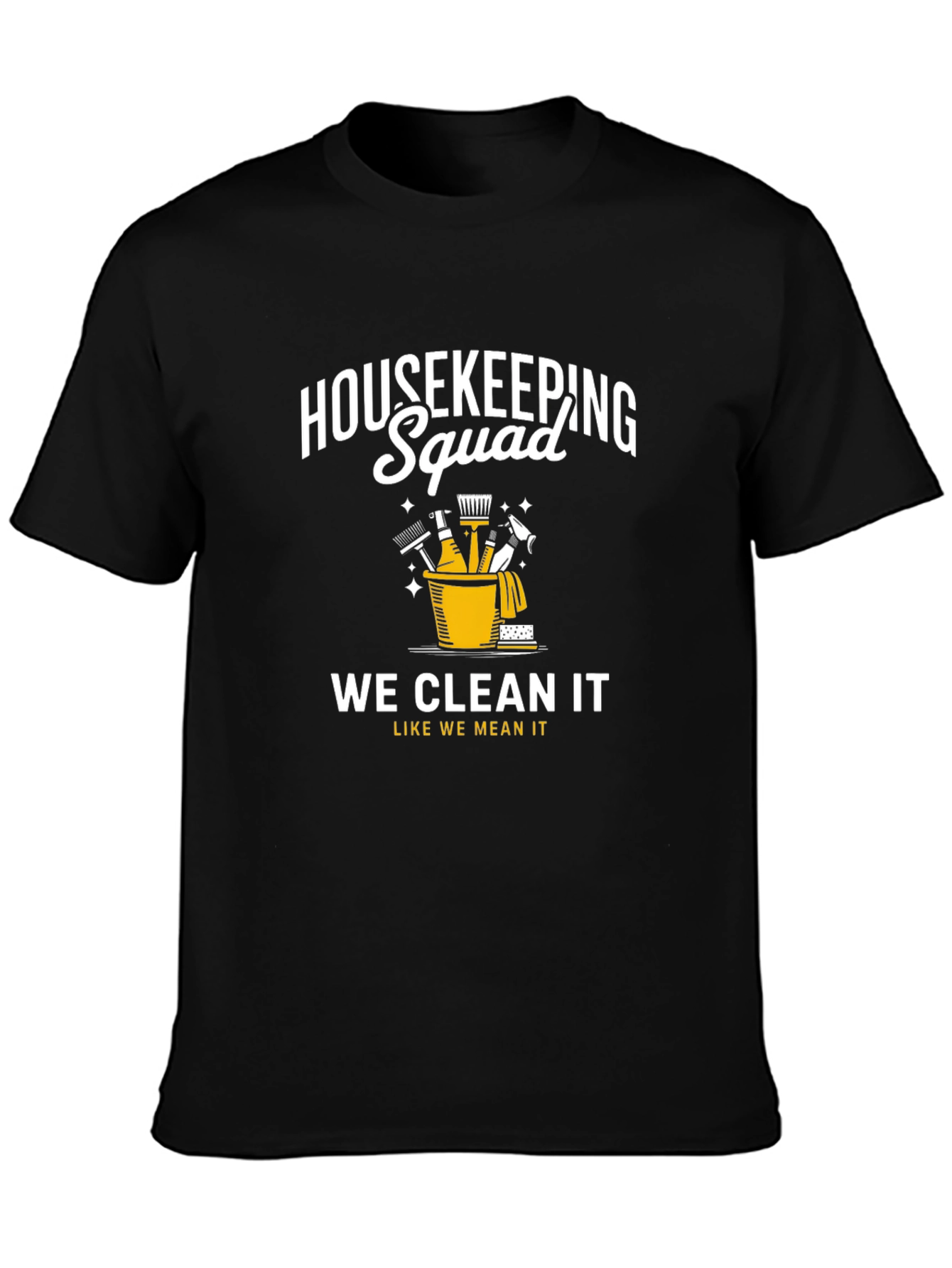 Black Housekeeping Squad T-Shirt - Cleaning Crew Apparel view 3