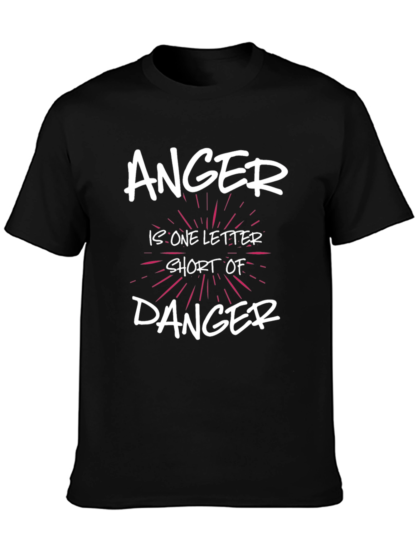 Black Anger Danger T-Shirt - Funny Slogan Tee view 3