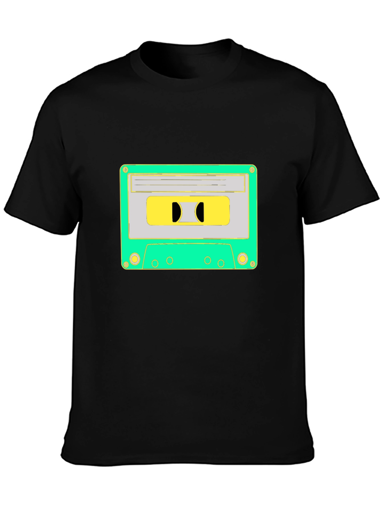 Black Retro Cassette Tape Graphic Tee - Black view 3